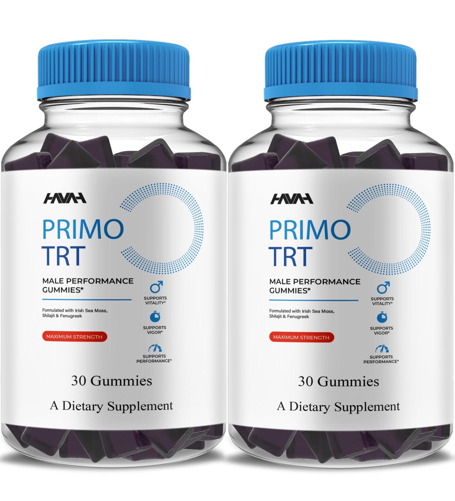 (2 Pack) Primo TRT Maximum Strength Performance Gummies PrimoTRT Gummy Supplement Prime TRT Maximum Strength Advanced Shiljait Vitamin Support Supplement Primo TRT Premium Gomitas (2 Month Supply) - Buy Online on GoSupps.com