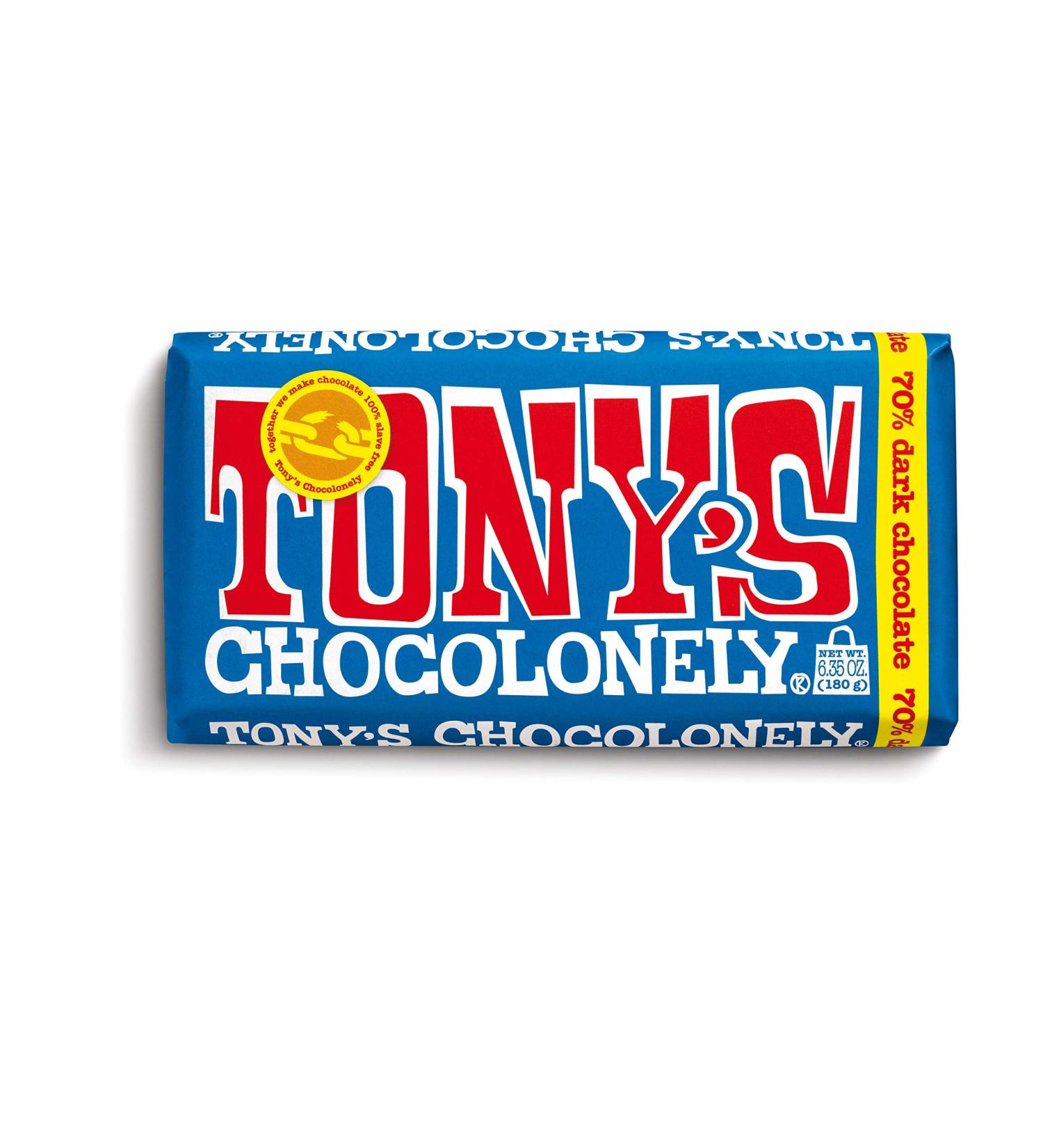 Tony's Chocolonely 70% Dark Chocolate Bar - 6.35 oz (Pack of 1) - Ethical Indulgence - Buy Online on GoSupps.com