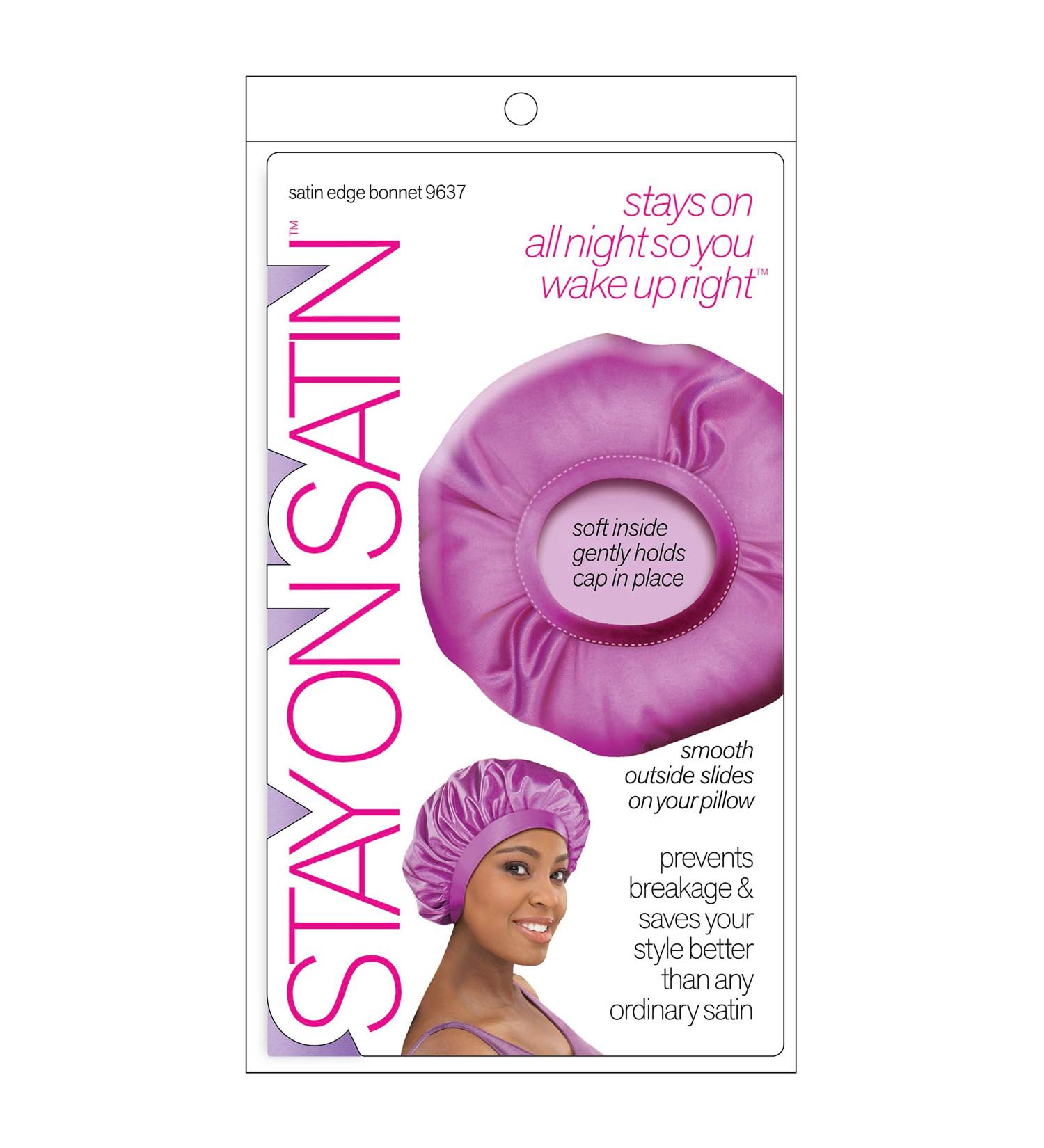 Stay On Satin Edge Bonnet 0.25x4.5x8 Inch - Pack of 1 | Protective Hair Cover - Buy Online on GoSupps.com