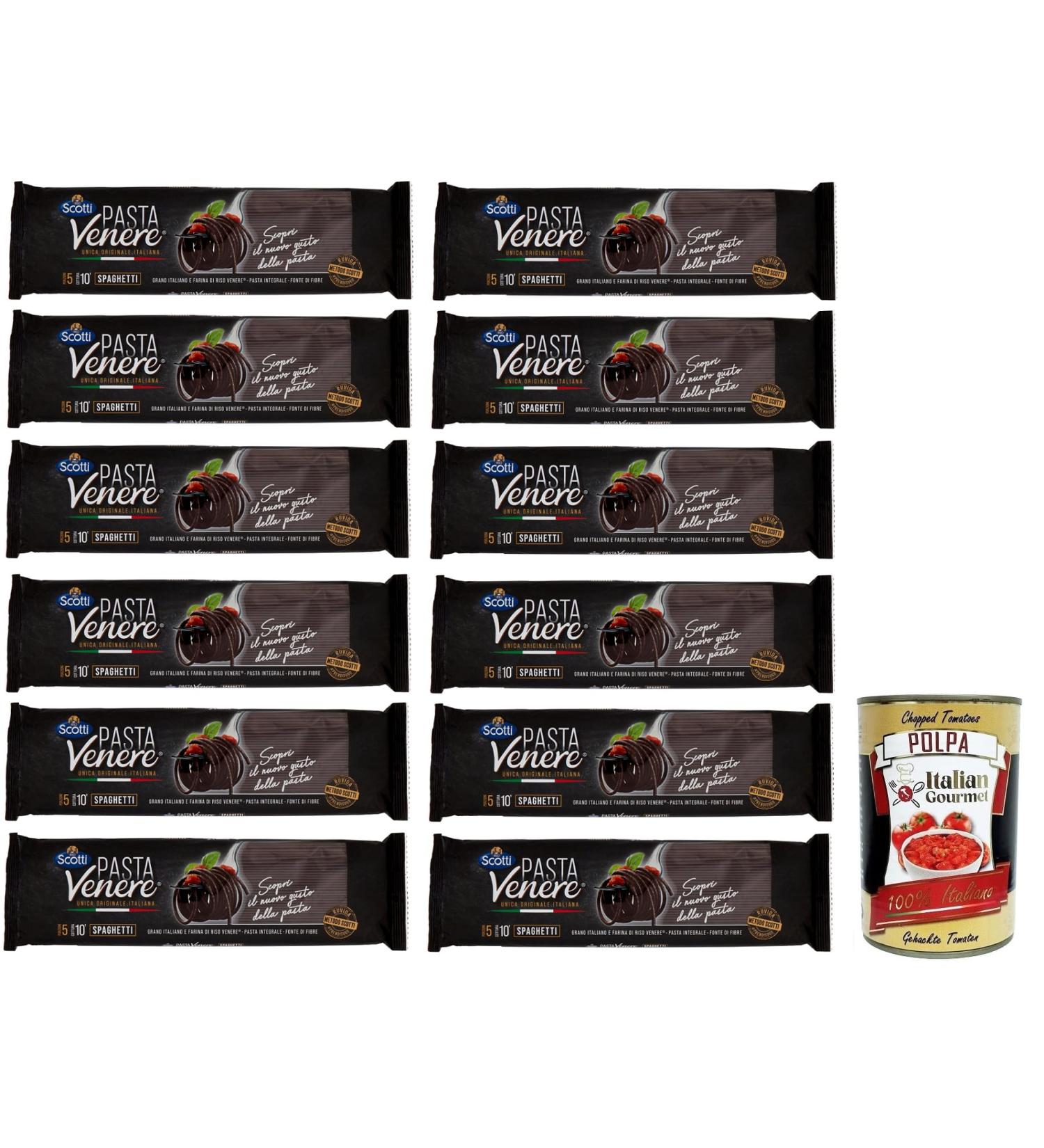  Italian Gourmet E.R. Riso Scotti Pasta Venere Spaghetti with Hard Wheat Semolina and Black Rice Flour Venere - 400 g + 400 g Box - Buy Online on GoSupps.com