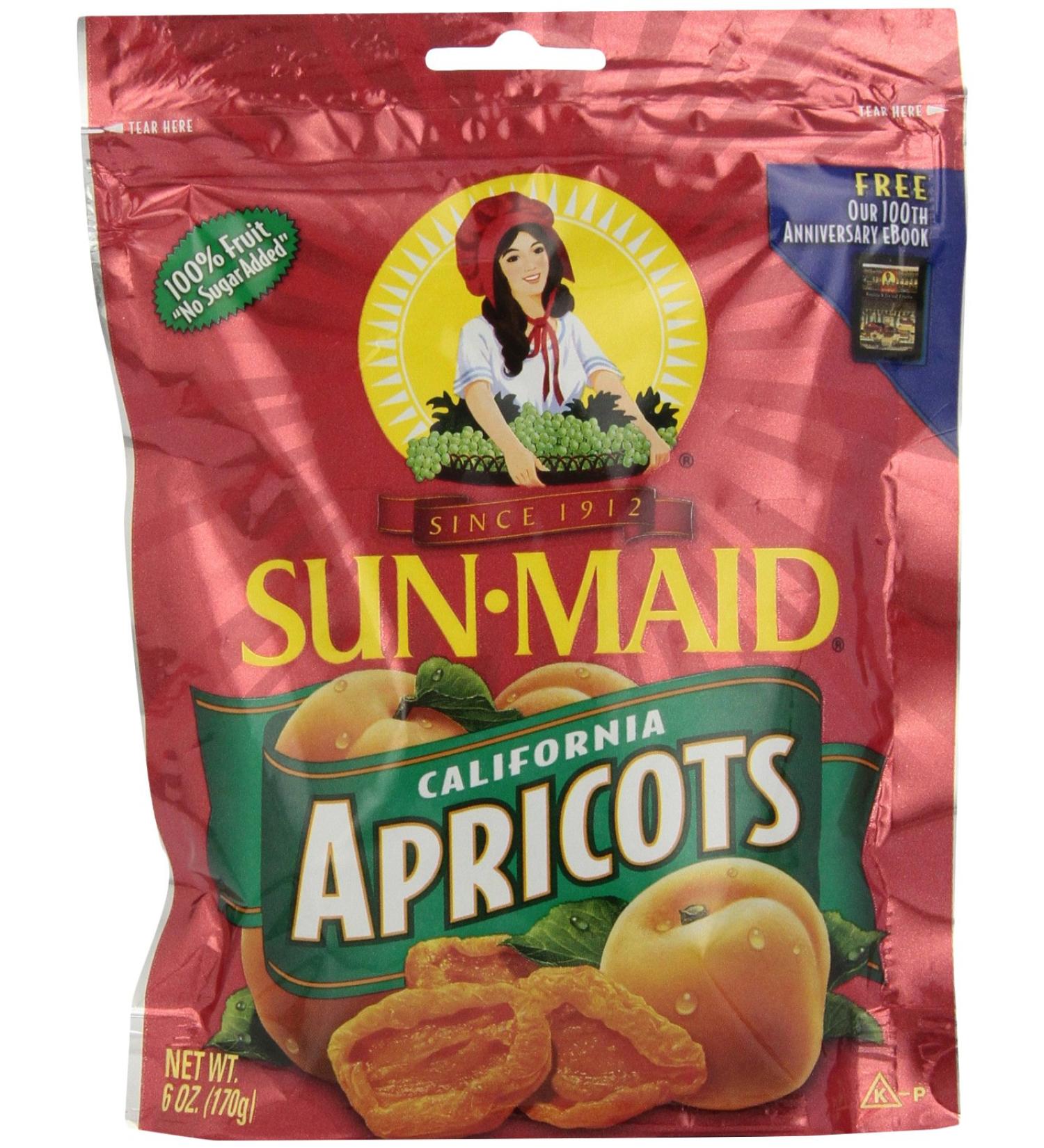 Sun-Maid California Apricots | Whole Natural Dried Fruit - 6 oz | Non-GMO & No Artificial Flavors | Pack of 1 - Buy Online on GoSupps.com