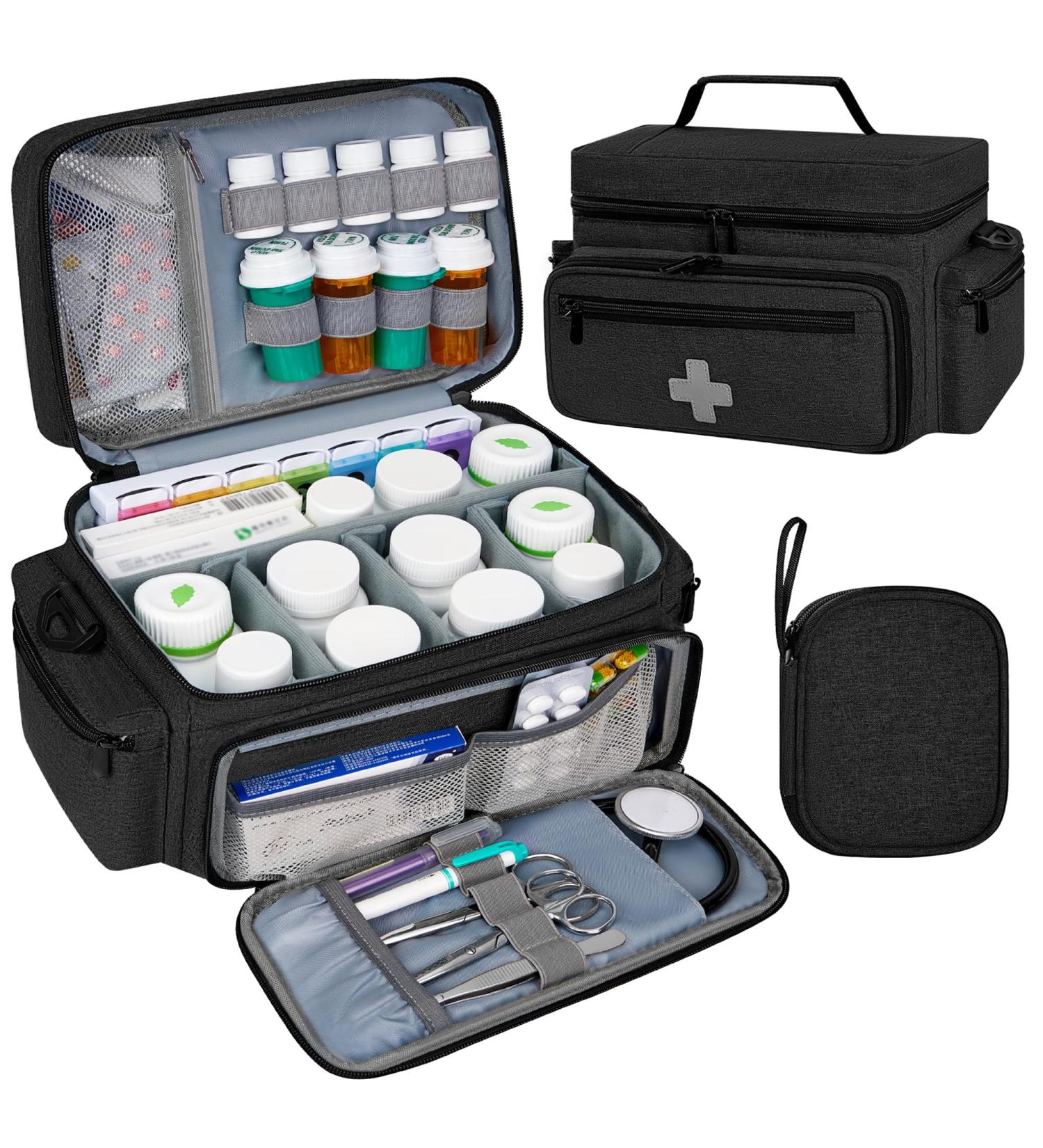 HomeWit Empty First Aid Bag - Emergency Medical Organizer for Nurses & Doctors | Travel-Friendly Design | Black - Buy Online on GoSupps.com
