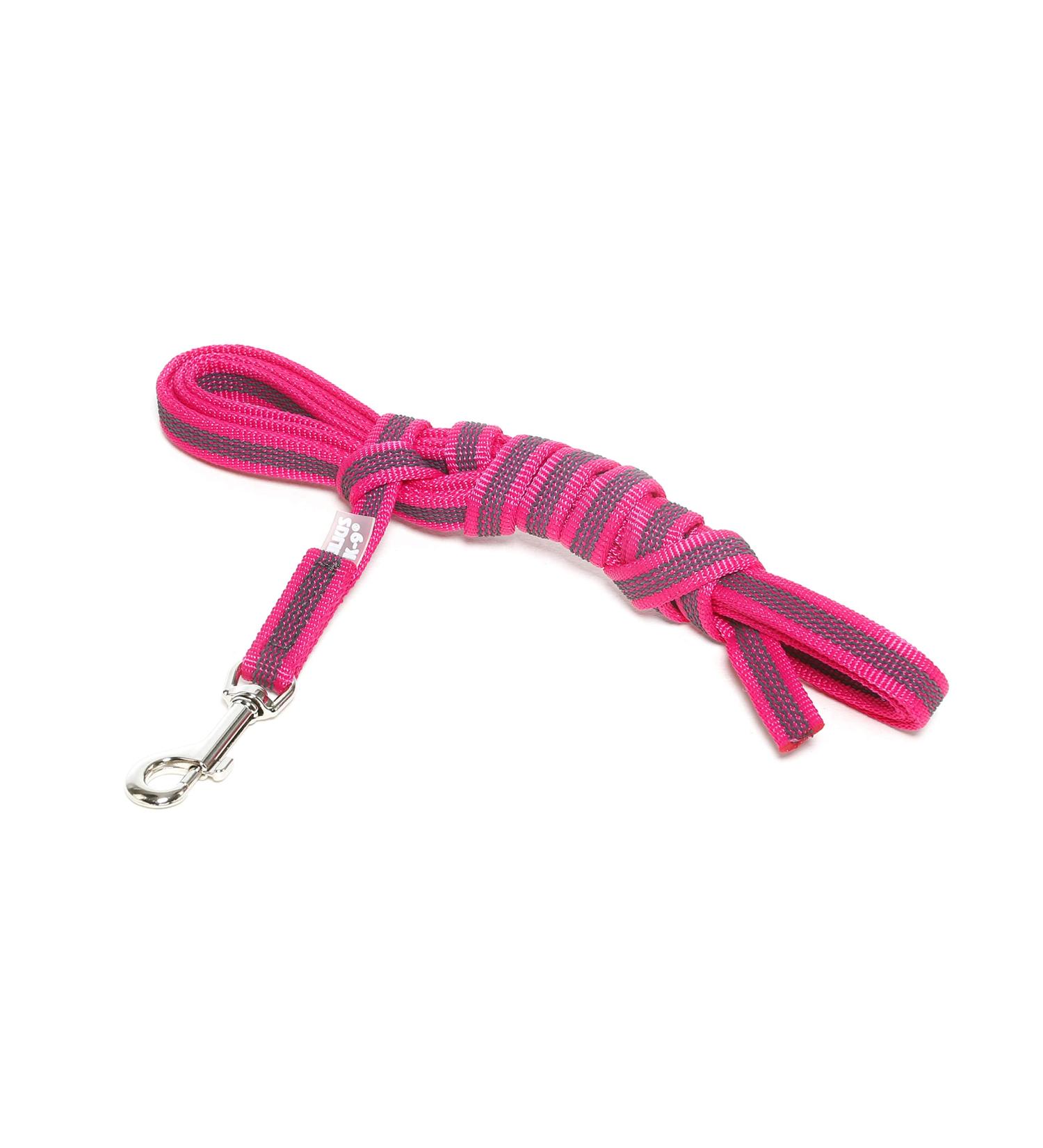 IDC Color & Gray Rubberized Leash - 14mm x 3m Without Loop - Pink-Gray | International Shipping Available - Buy Online on GoSupps.com