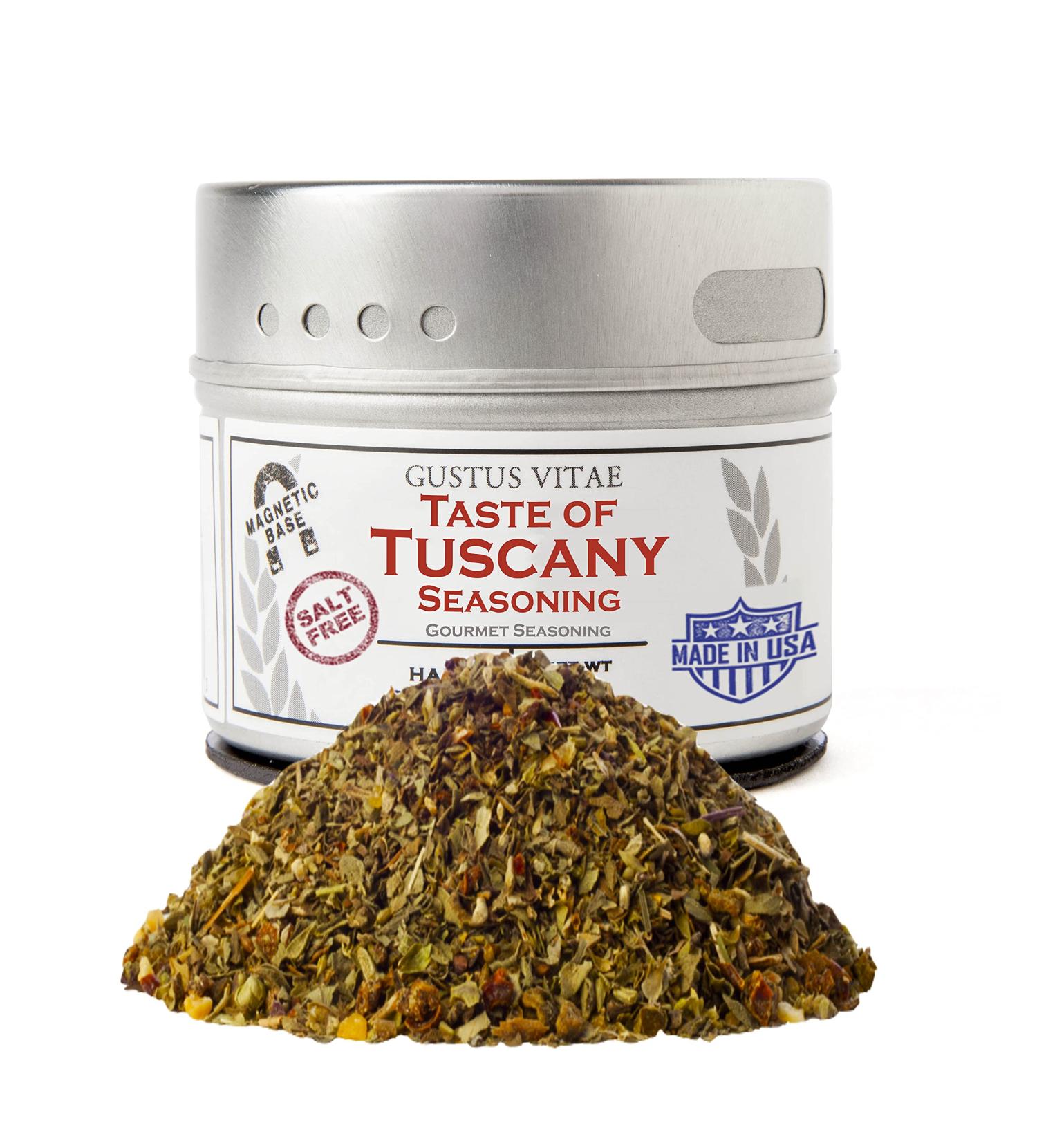 Gustus Vitae Taste of Tuscany Gourmet Seasoning - Non GMO Artisanal Spices Blend | Magnetic Tin | Crafted in Small Batches - Buy Online on GoSupps.com