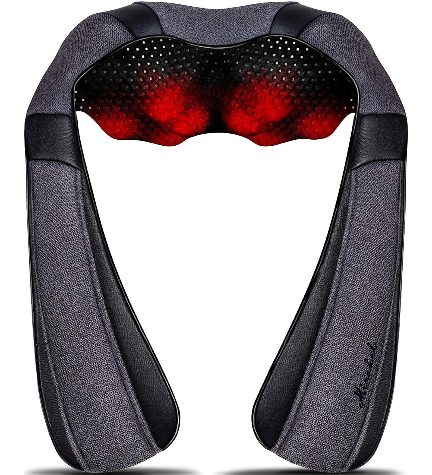 Shiatsu Electric Back and Neck Massager with Heat - Muscle Pain Relief Pillow for Shoulders - Christmas Gifts Gray - Buy Online on GoSupps.com