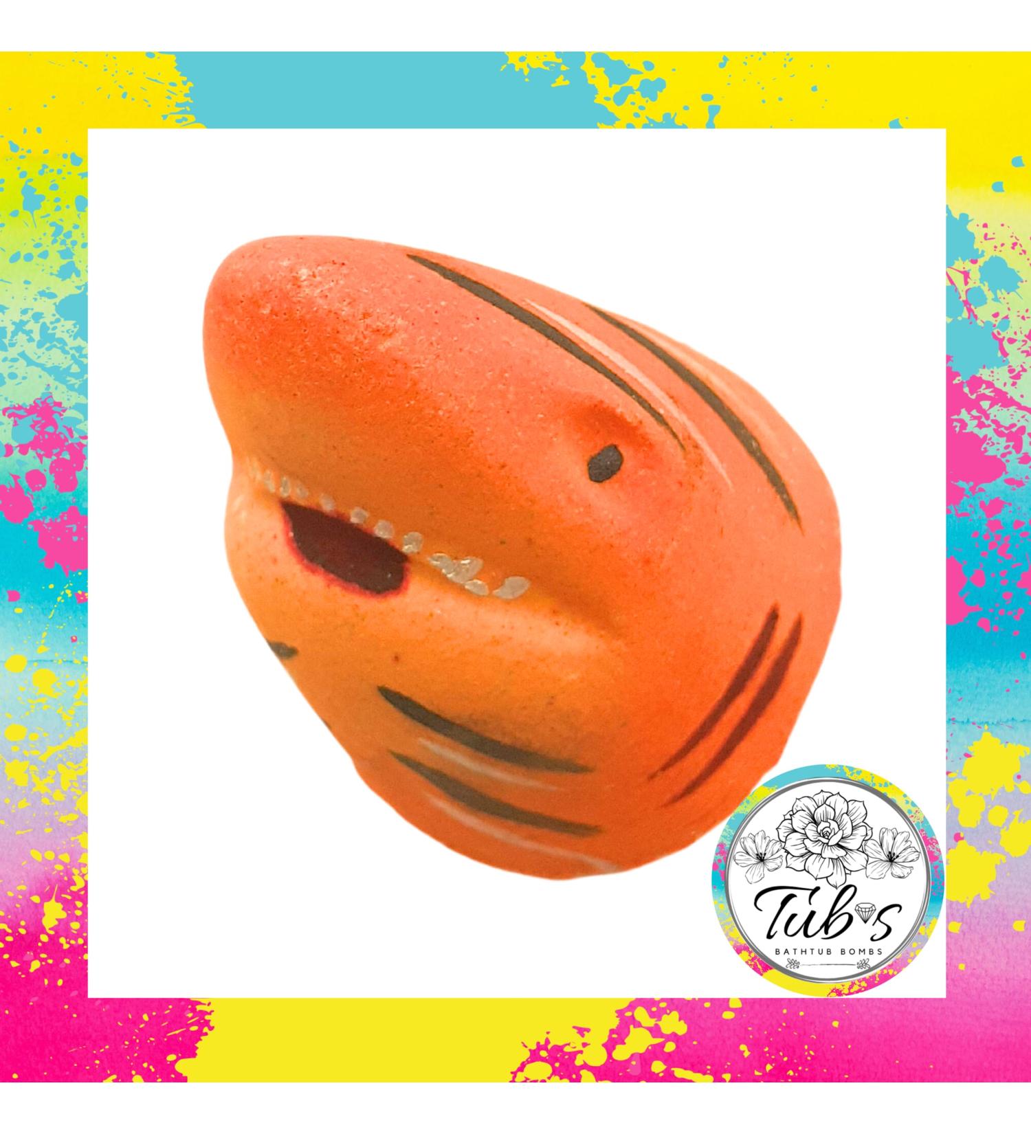 Tiger Shark Attack Bath Bomb. Handmade by Tubs in the UK Animal bathbomb. Birthday Present Gift. Bath fizzer bath art. - Buy Online on GoSupps.com