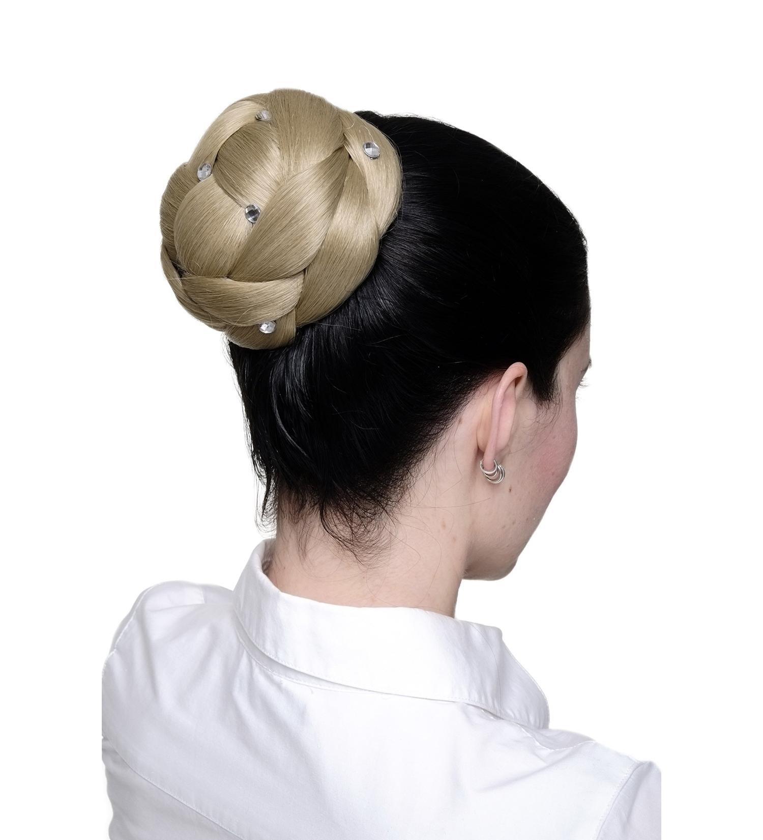 Wig Me Up - Hell-Ashblond Braided Braid Bun Hair Node Costume | Voluminous with Rhinestones | JL-SZ01-24 - Buy Online on GoSupps.com