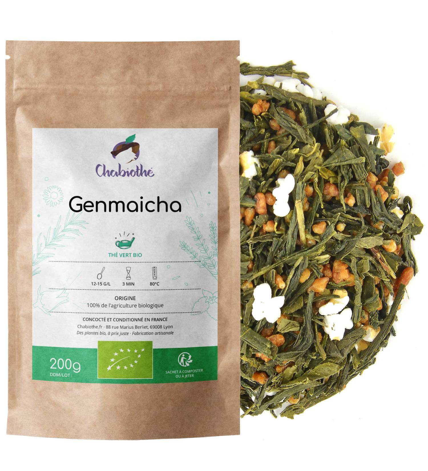  Chabioth Chabioth - Organic Genmaicha Green Tea from Japan 200g - biodegradable bag - with puffed rice - Buy Online on GoSupps.com