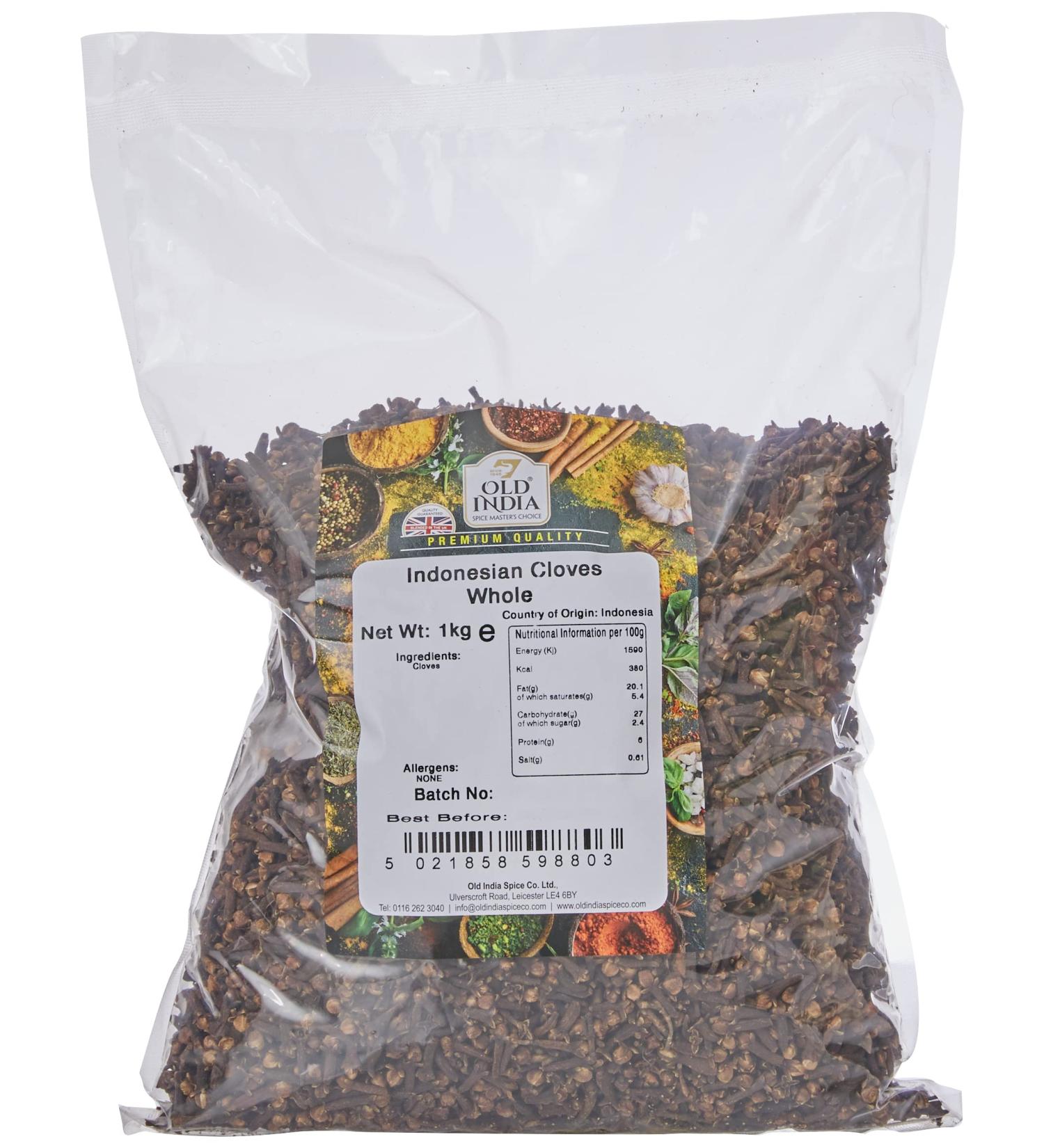 Old India Indonesian Cloves Whole 1kg - Premium Quality cloves for cooking and baking | Pack of 1 - Buy Online on GoSupps.com