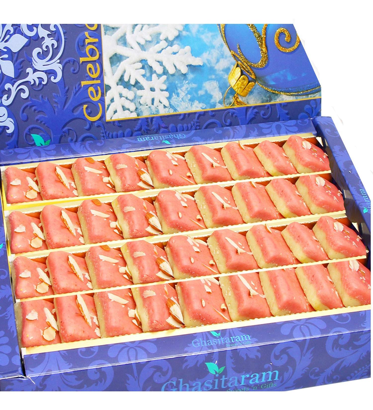 Ghasitaram Gifts Diwali Gifts Sweets- Sugarfree Mawa Coconut Barfi 400 GMS