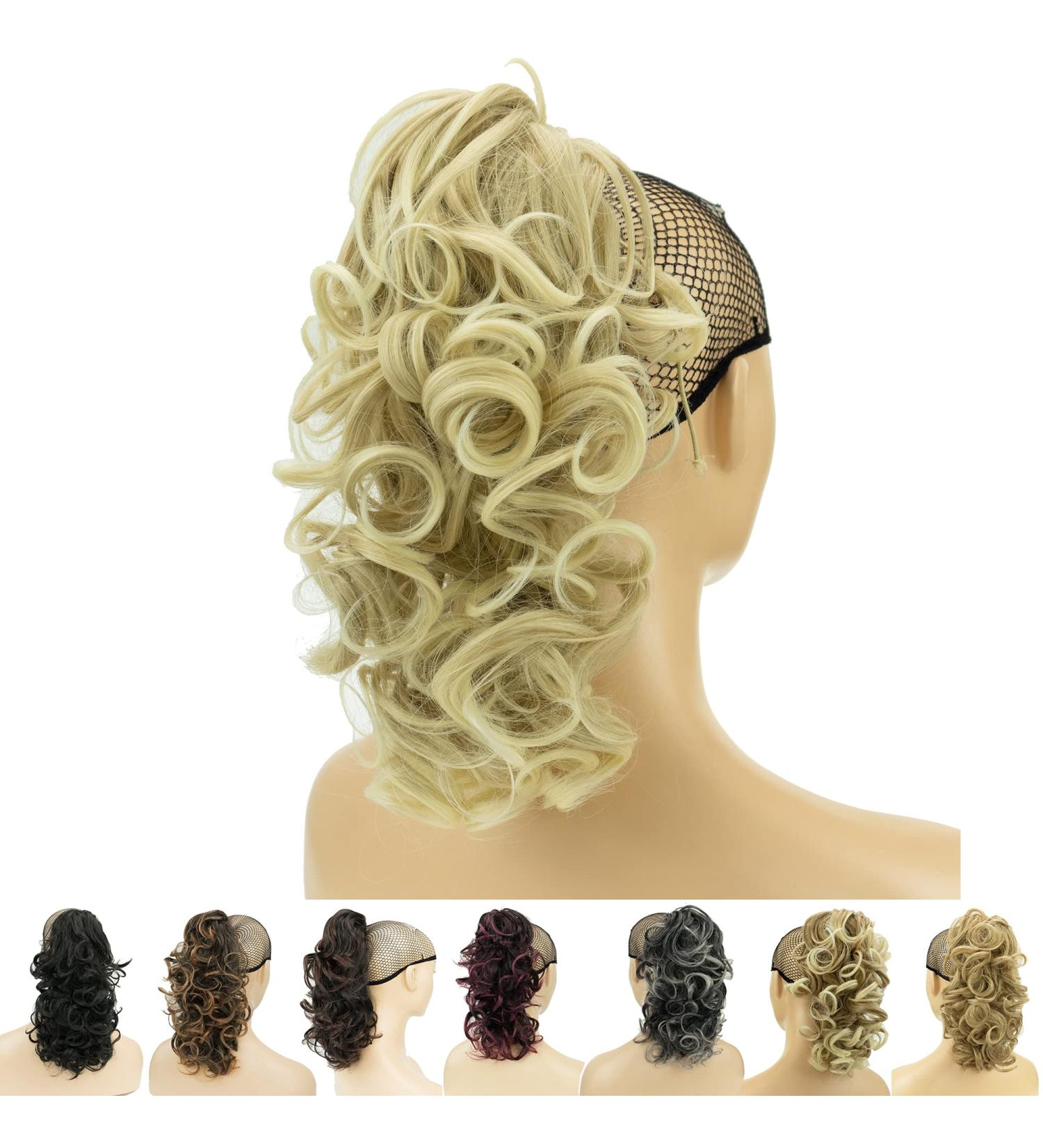 Imissu Chaotic Curly Short Claw Ponytail Hair Extensions - Dirty Blonde Clip-In Wig - Buy Online on GoSupps.com
