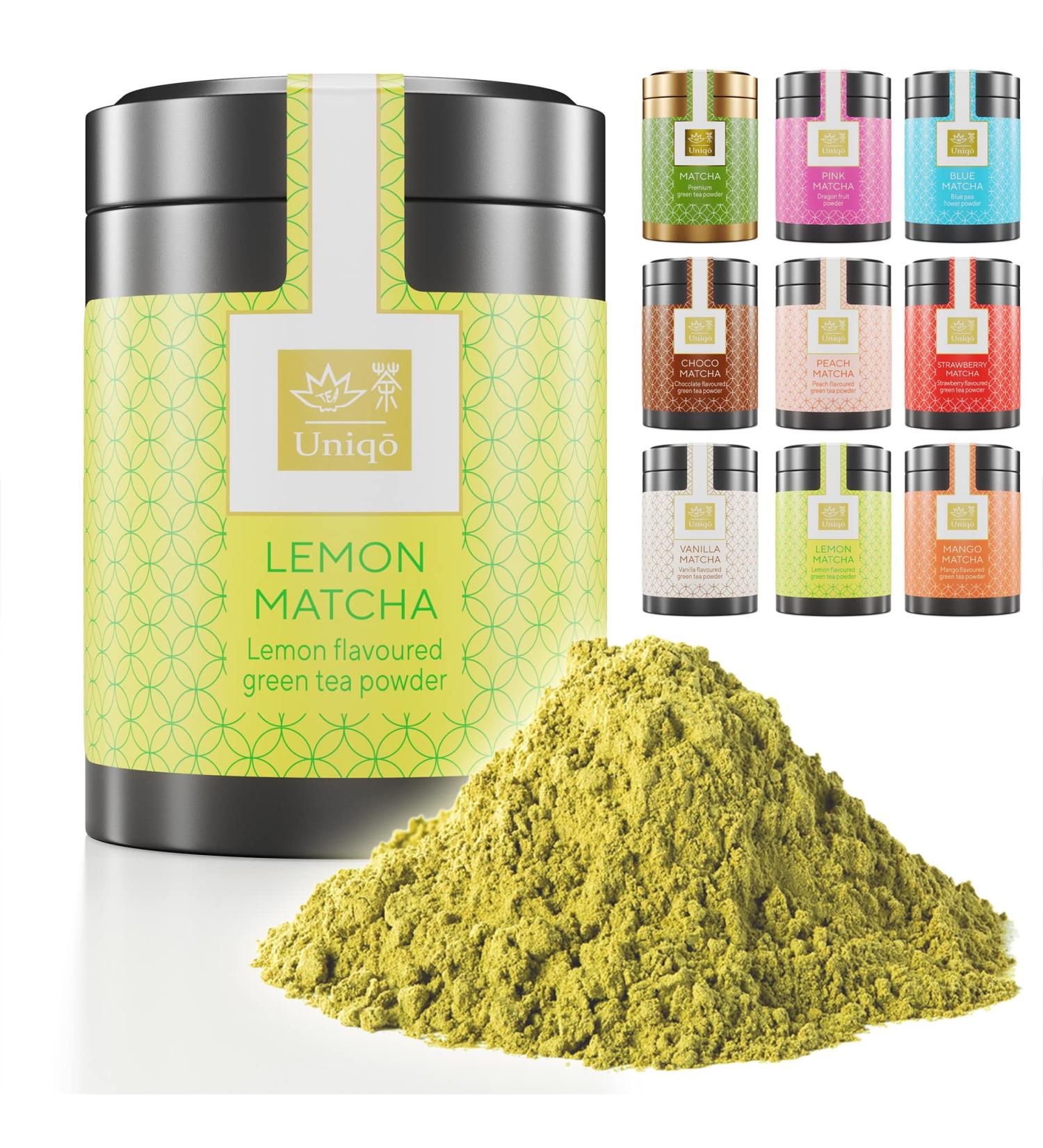 Lemon Matcha Tea Powder - Premium Japanese Green Tea for Drinks Ice Cream Lattes & Baking | No Artificial Dyes - Buy Online on GoSupps.com