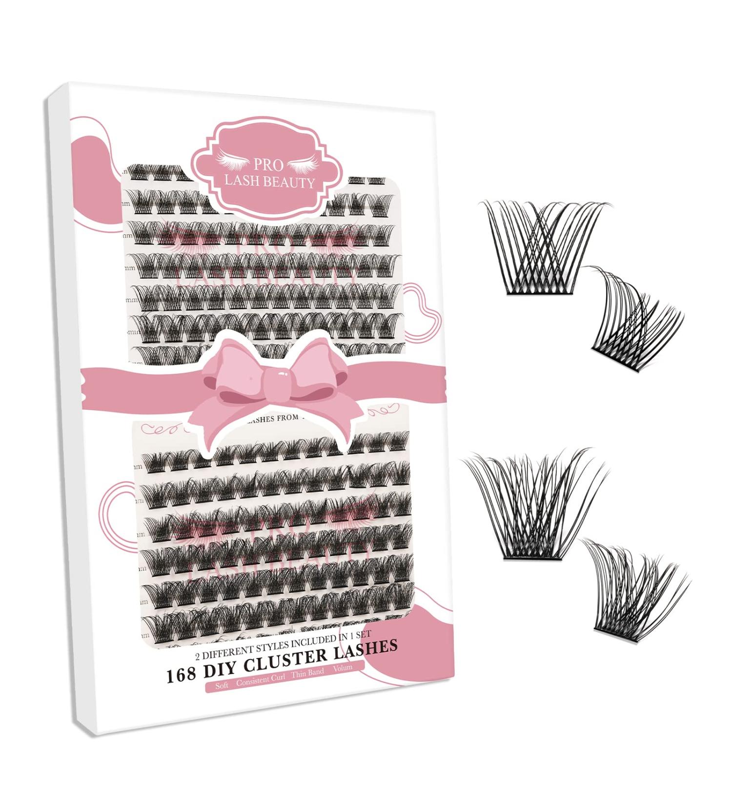 168 Pcs Colored Lash Clusters: Natural+Volume C-Mix | DIY Eyelash Extensions Kit with 2 Styles | Super Thin Band, Soft and Easy to Wear - Buy Online on GoSupps.com