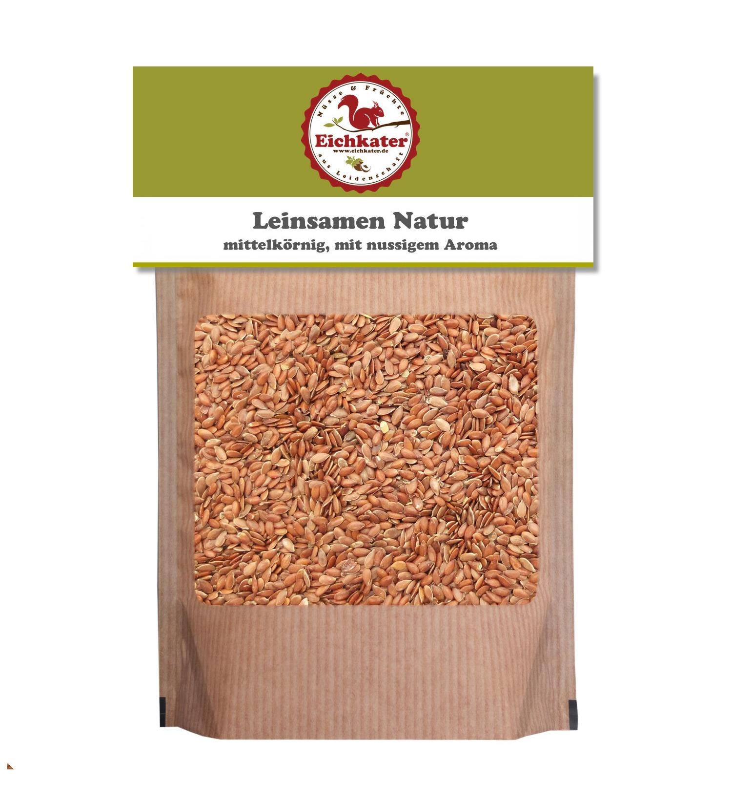 Eichkater Linseed Natural 2-Pack (2x185g) - Premium Quality Organic Flaxseed for Healthy Living - International Shipping Available - Buy Online on GoSupps.com