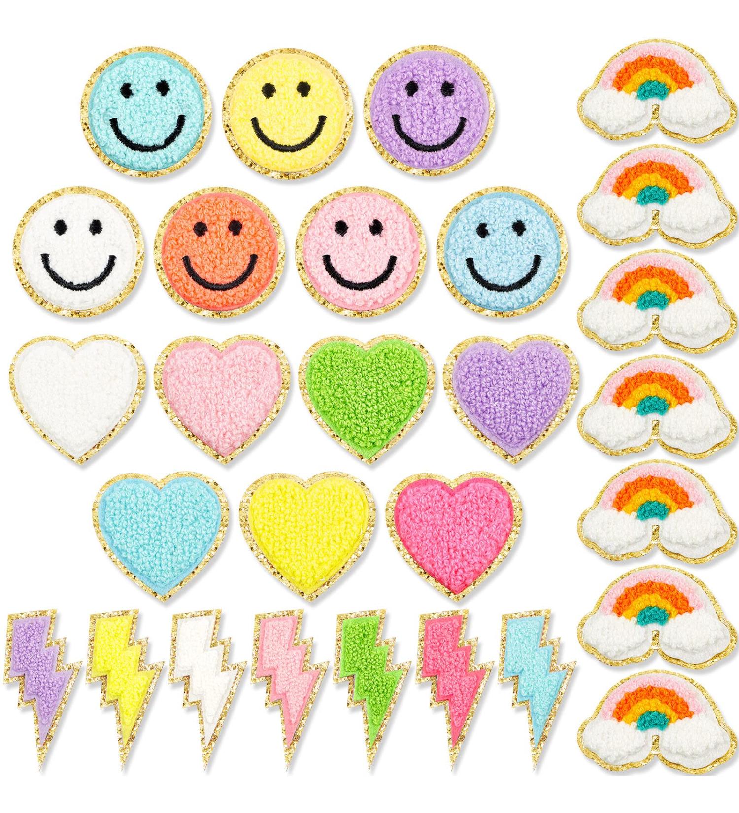 Cute Style 28 Pcs Colorful Chenille Iron On Patches - Embroidered Applique for Clothing, Jackets, Jeans - DIY Repair and Decor Craft - Buy Online on GoSupps.com