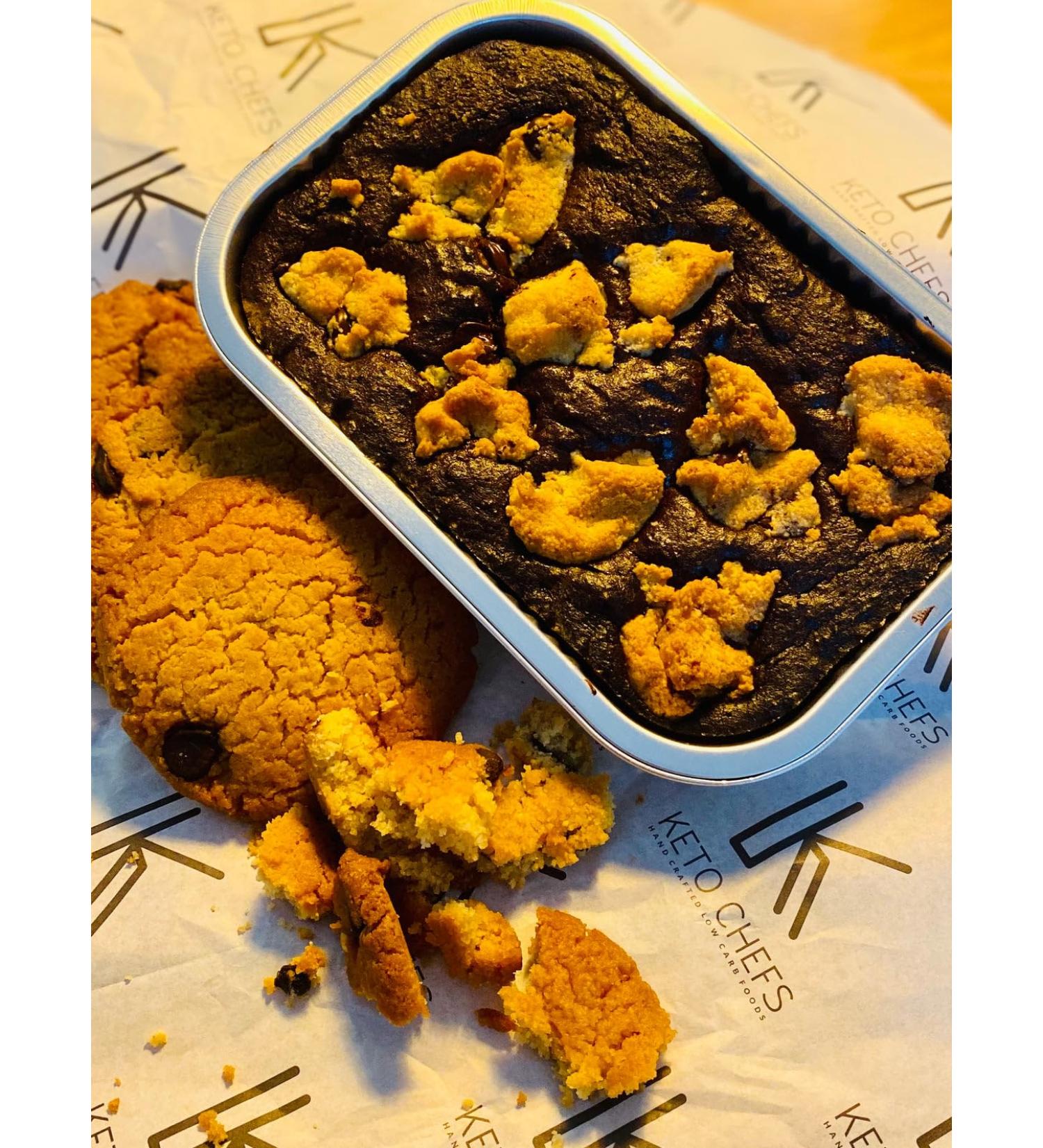 Keto Chefs Low Carb Cookie Crumb & Belgium Dark Chocolate Brownie (Krownie) Freshly Baked 500g Cookie Crumb Pack of 1