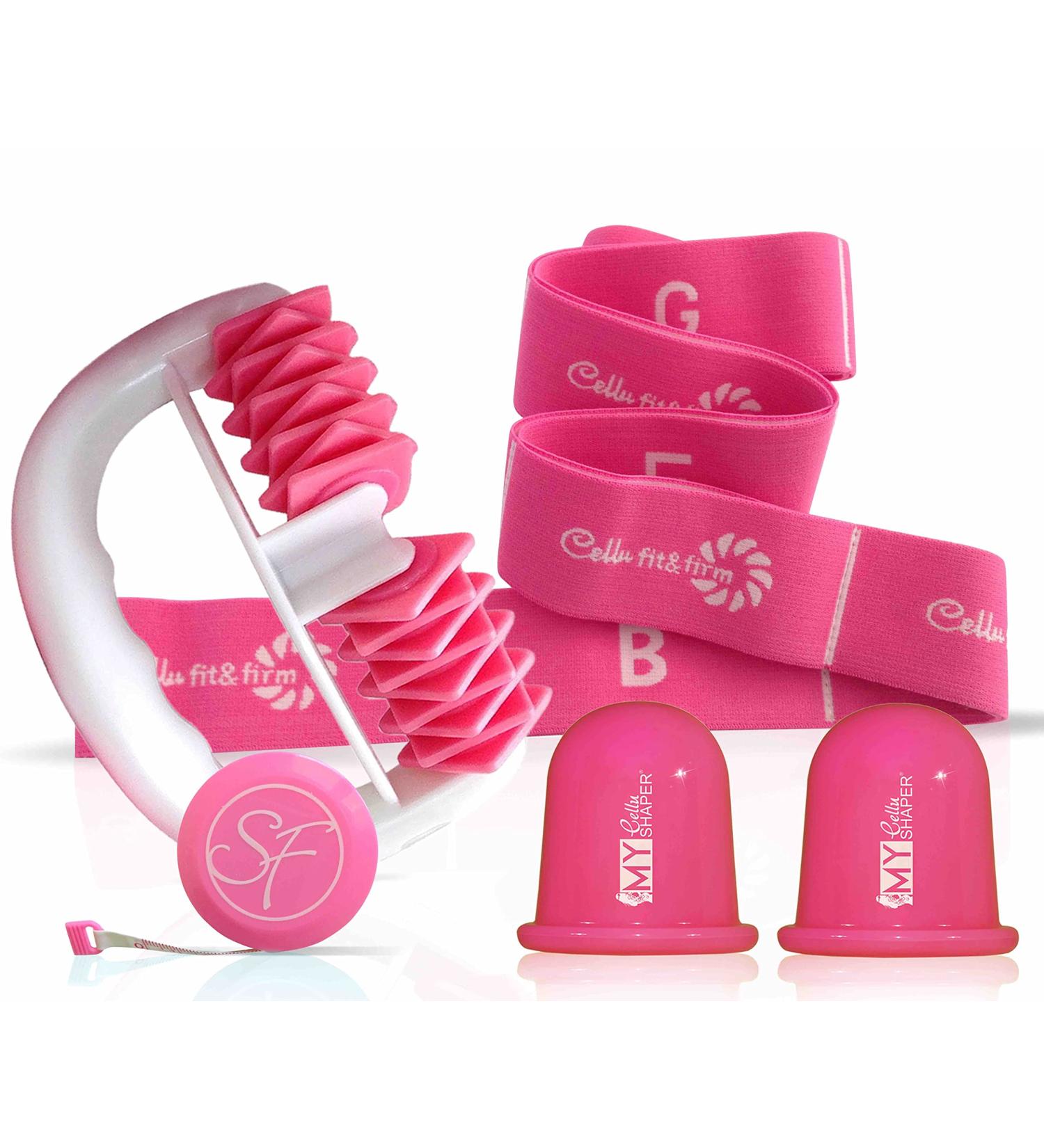 Buy Stephanie Franck Beauty Cellulite Massage Device Set N 2 - My Body Shaper Roller & Silicone Cupping Jars - Tighten Skin with Yoga Band - International Shipping Available - Buy Online on GoSupps.com