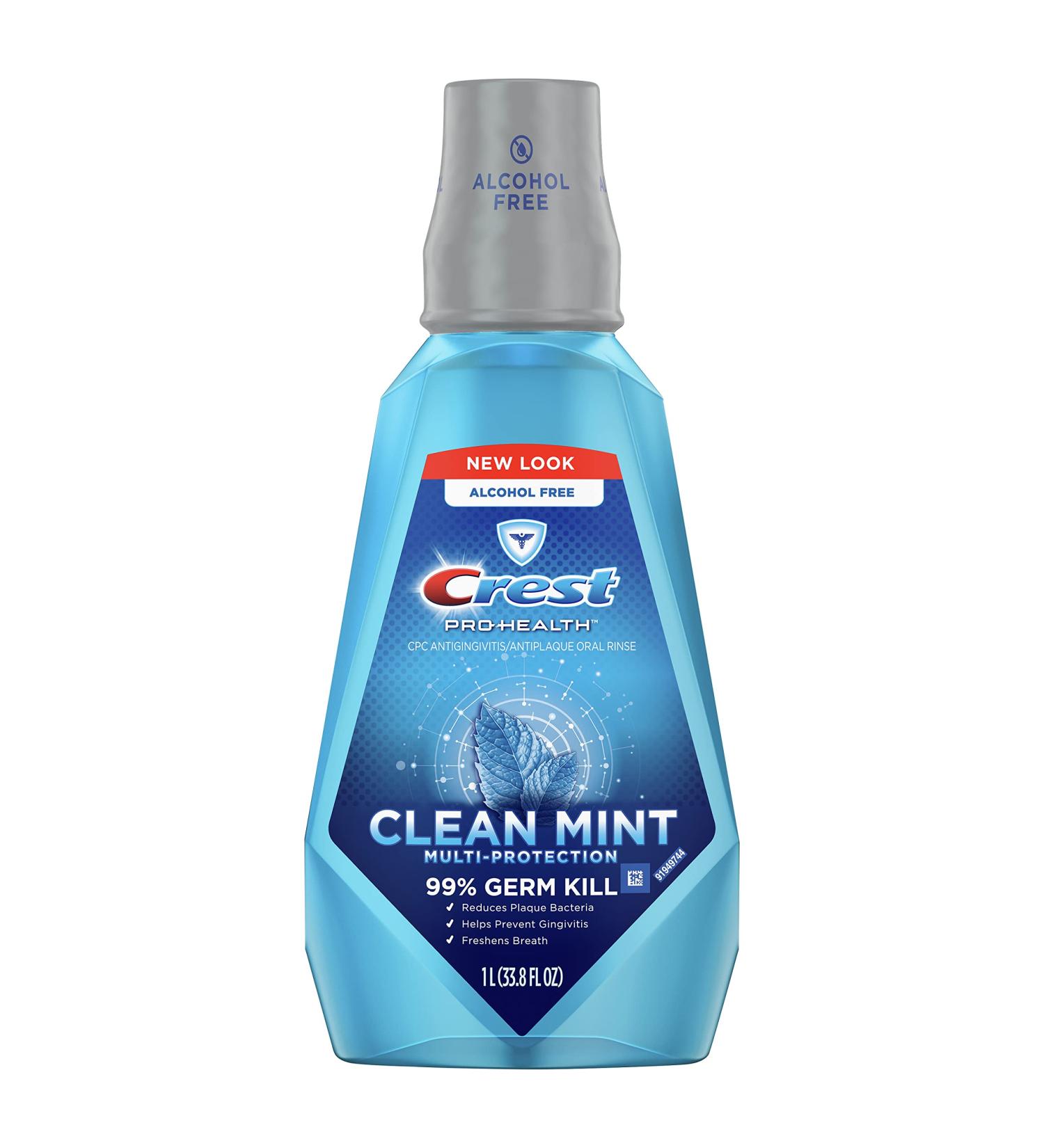 Crest Pro Health CPC Mouthwash Clean Mint 1L (33.8 fl oz) - Buy Online on GoSupps.com