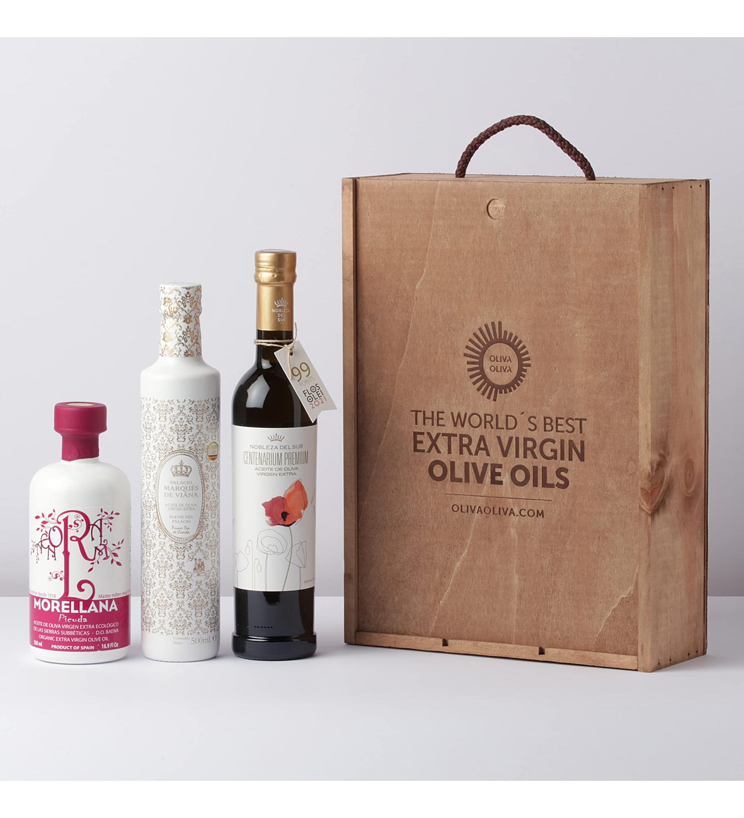 The world's best Extra Virgin Olive Oils (Der Feinschmecker Magazine Olio Award 2021) - Pack of 3 bottles of 500 ml (Wooden box) - Buy Online on GoSupps.com