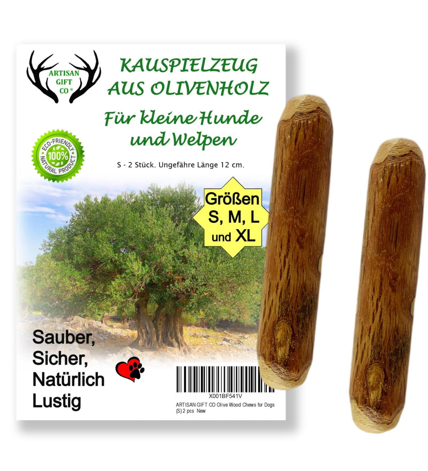 Buy ARTISAN GIFT CO Olive Wood Chew Toy for Dogs - 100% Natural Value Pack of 2 Ideal for Dogs Up to 10 kg (S-12 cm) - Buy Online on GoSupps.com