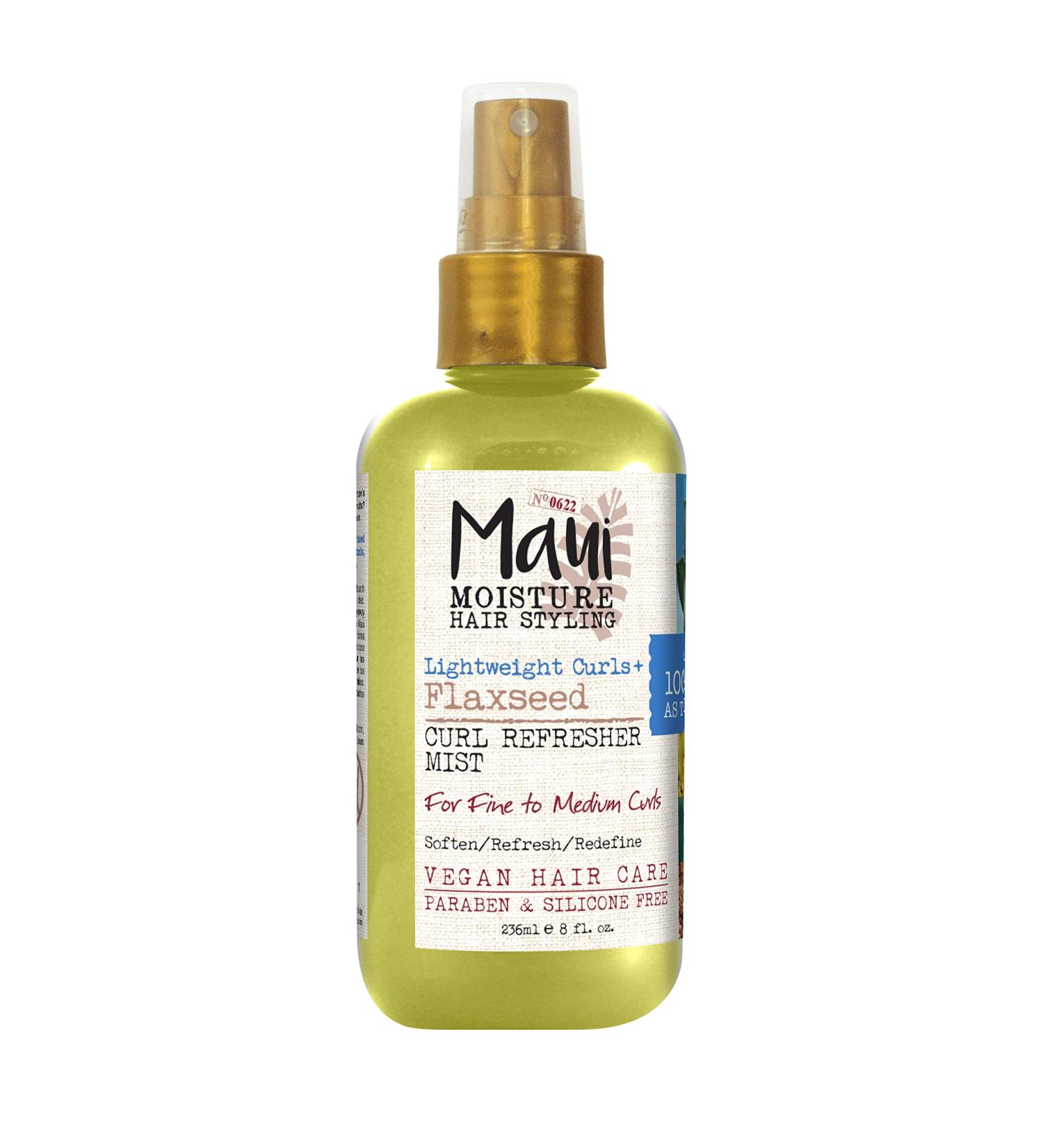 Maui Moisture Lightweight Curls + Flaxseed Curl Refresher Mist - 8oz Vegan Formula with Aloe Vera, Flaxseed Oil & Coconut Water - Paraben & Silicone Free for Defined Curls - Buy Online on GoSupps.com