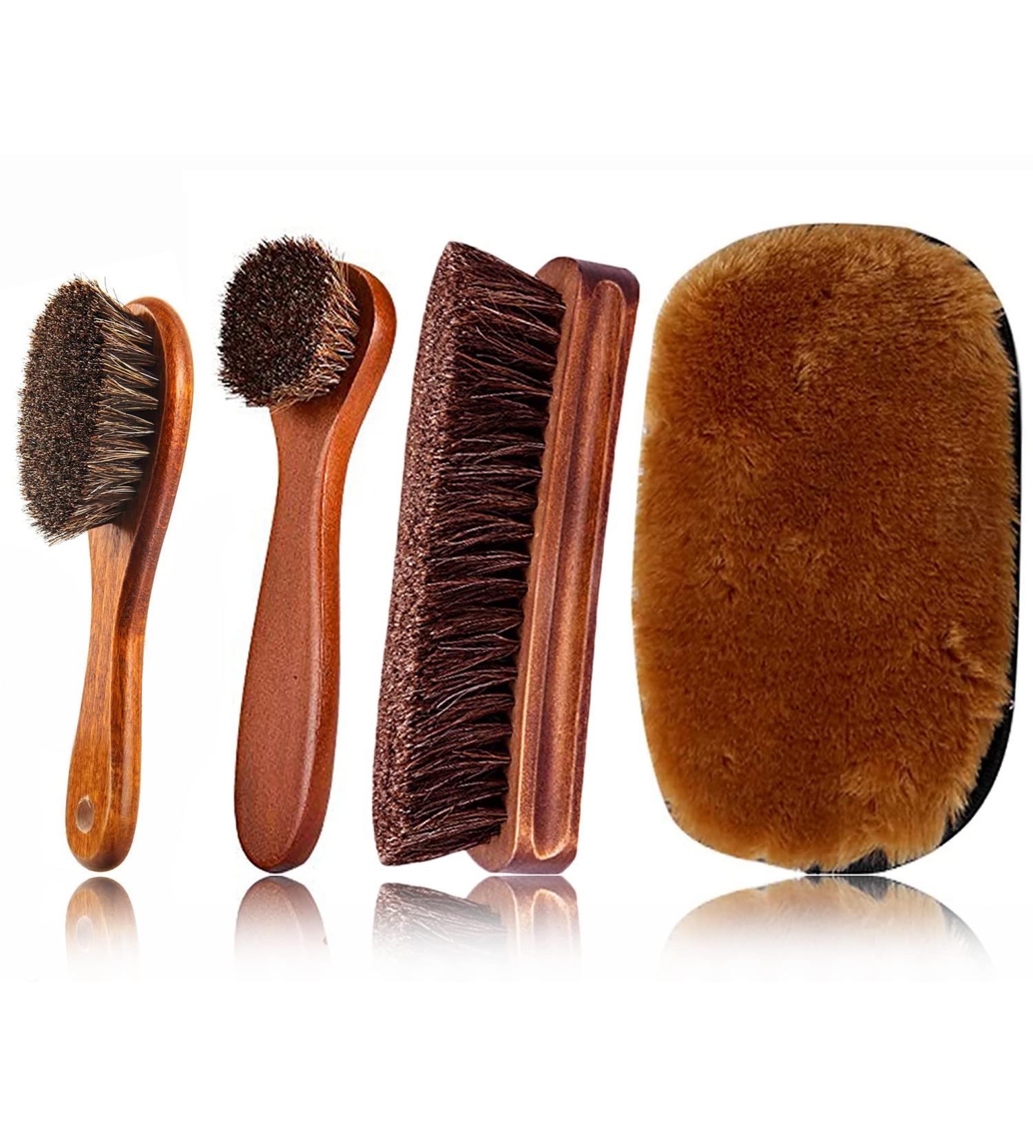 KY-Tech Shoe Brush Set with Horsehair Brush & Plush Polishing Glove - Set B - Buy Online on GoSupps.com
