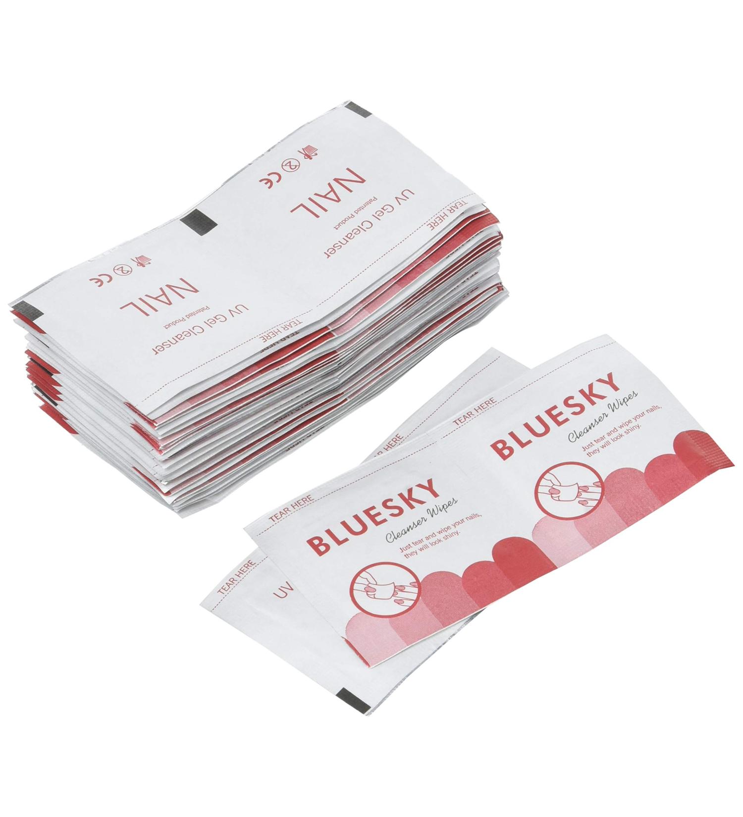 Bluesky Cleanser Wipes for UV Gel (75 Percent Isopropyl Alcohol Wipes) - 50 Pieces