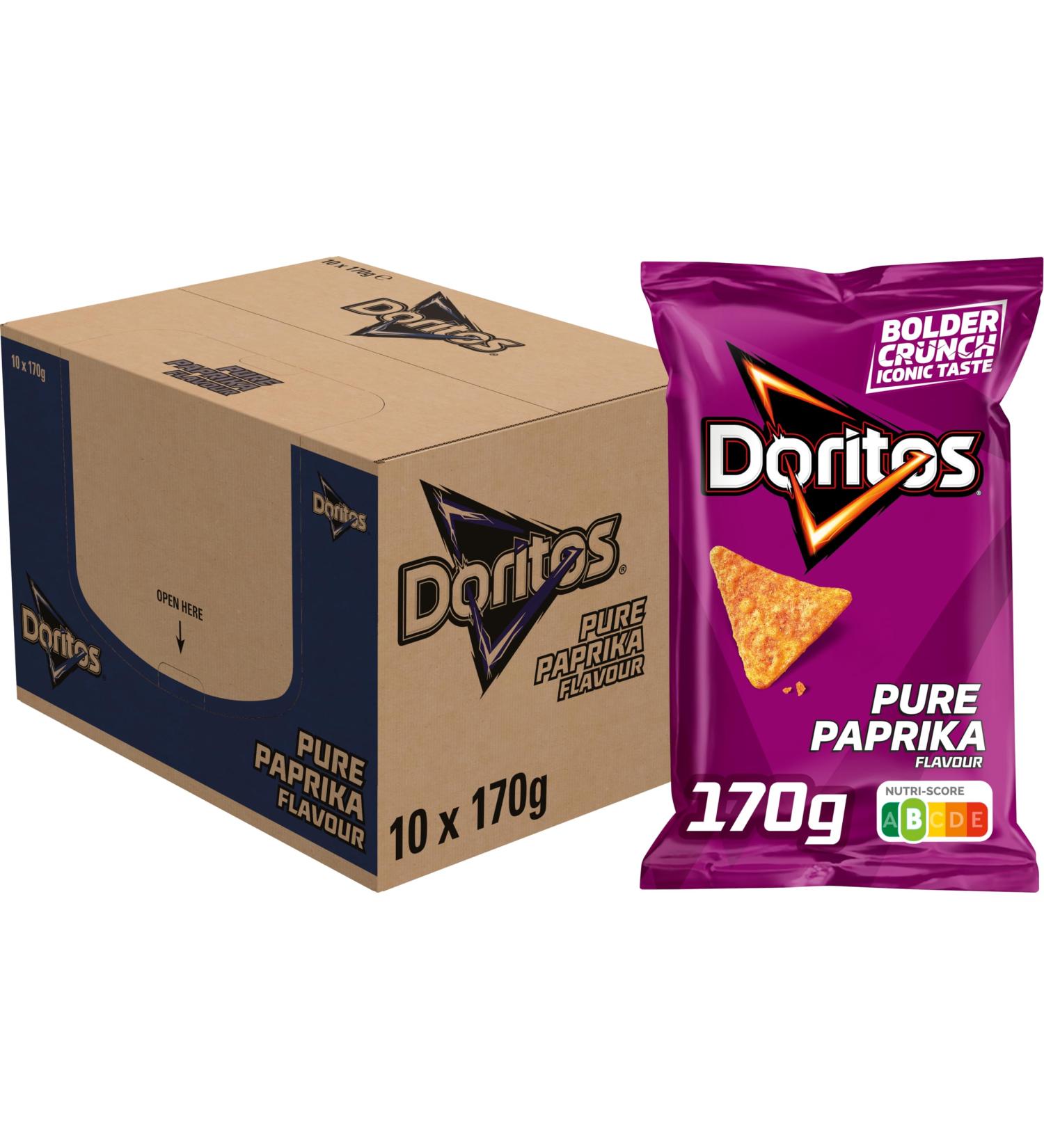  Doritos Doritos Tortilla Chips Pure Paprika Box of 10 x 170g - Buy Online on GoSupps.com