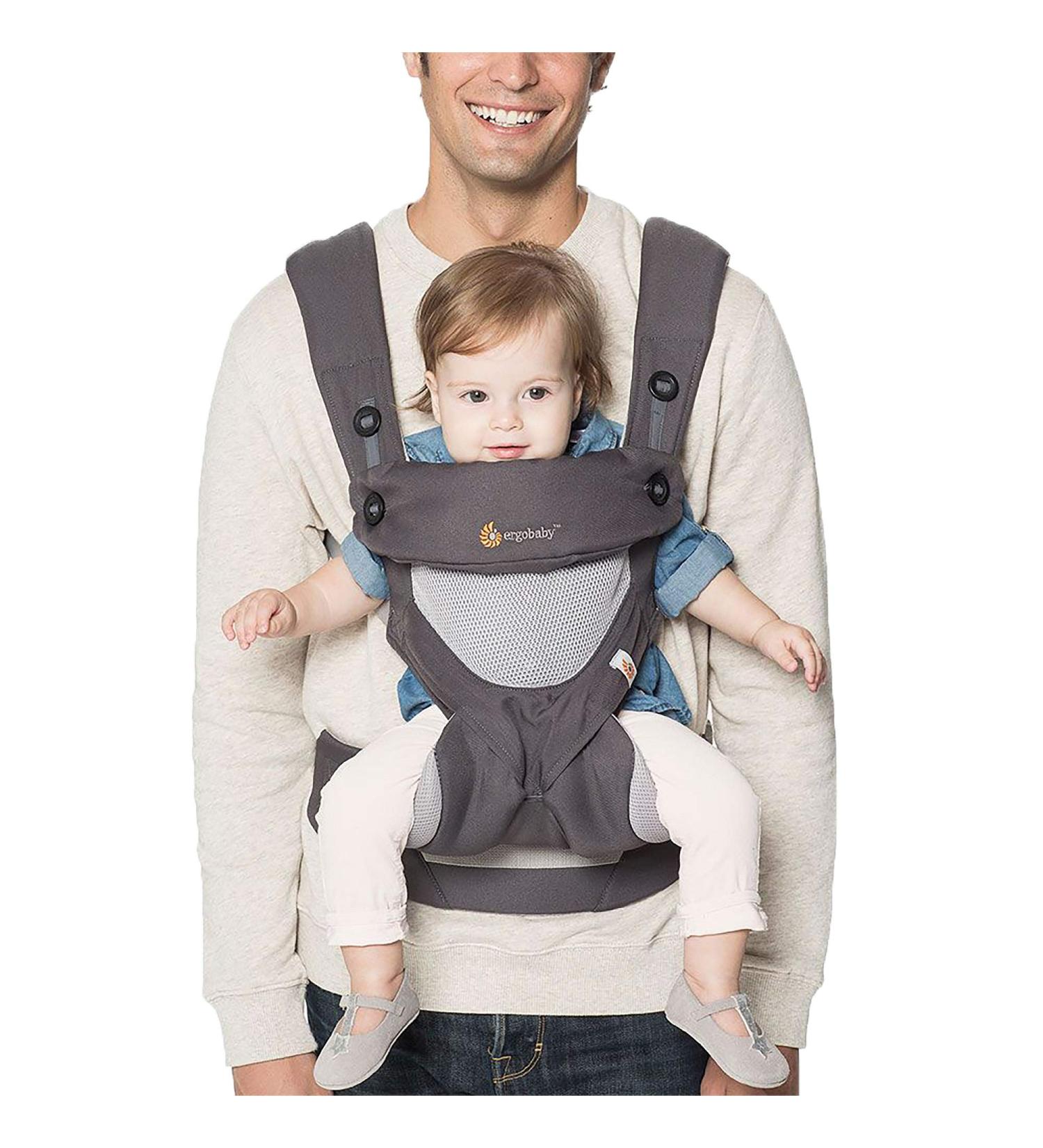 Ergobaby 360 All-Position Baby Carrier with Lumbar Support, 12-45 lbs, Carbon Grey Cool Air Mesh - Buy Online on GoSupps.com