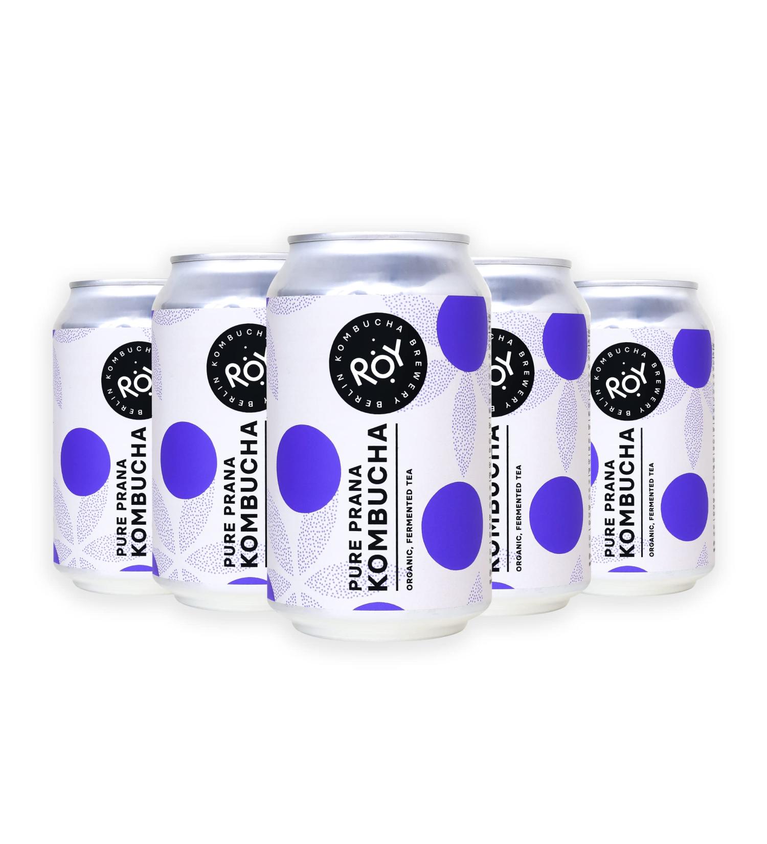 Roy Pure Prana Kombucha Bio - 12 x 330ml Vegan Gluten-Free & Lactose-Free | Handmade in Berlin - Buy Online on GoSupps.com