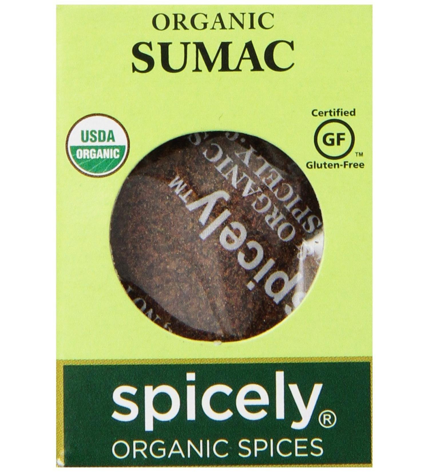 Spicely Organic Ground Sumac - Gluten Free Spice, 0.45oz EcoBox - Buy Online on GoSupps.com