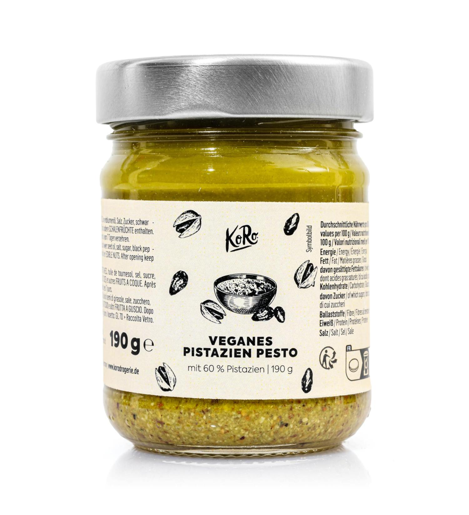 KoRo Vegan Pistachio Pesto 190g - 60% Pistachio Content - Perfect for Pasta & More - Buy Online Internationally - Buy Online on GoSupps.com