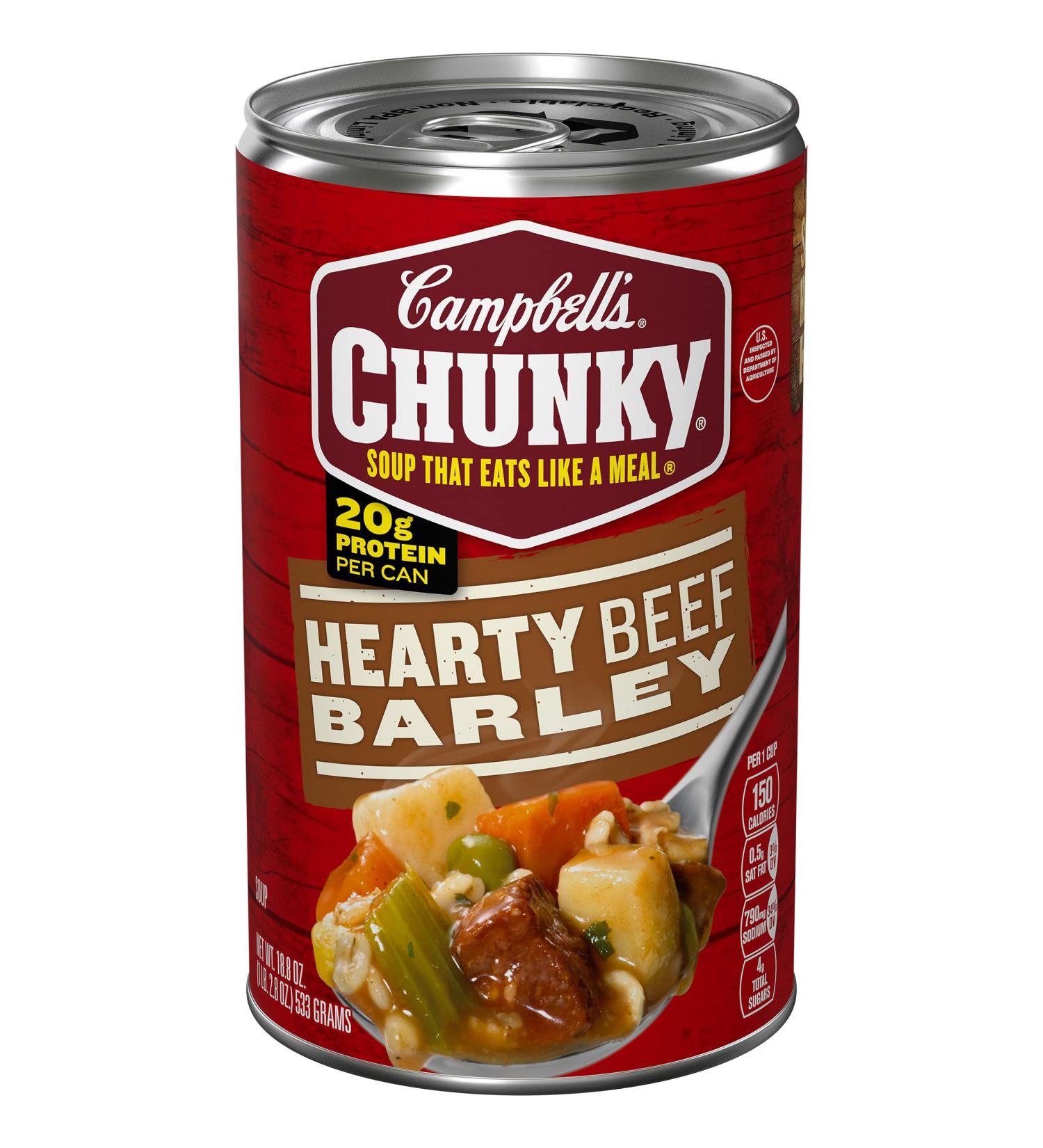 Campbell's Chunky Hearty Beef Barley Soup - 18.8 oz Can - Buy Online on GoSupps.com