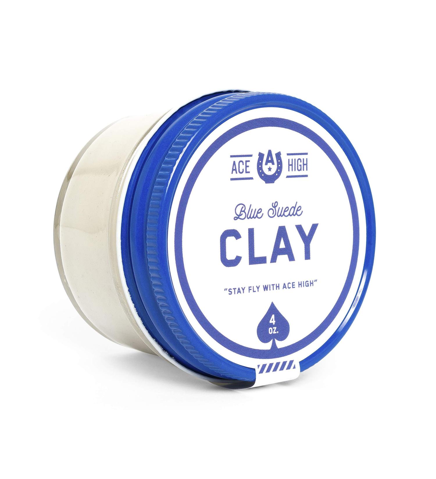 Ace High Blue Suede Hair Clay - Strong Hold - Satin to Matte Finish - Adds Texture and Thickness - 4oz - Buy Online on GoSupps.com