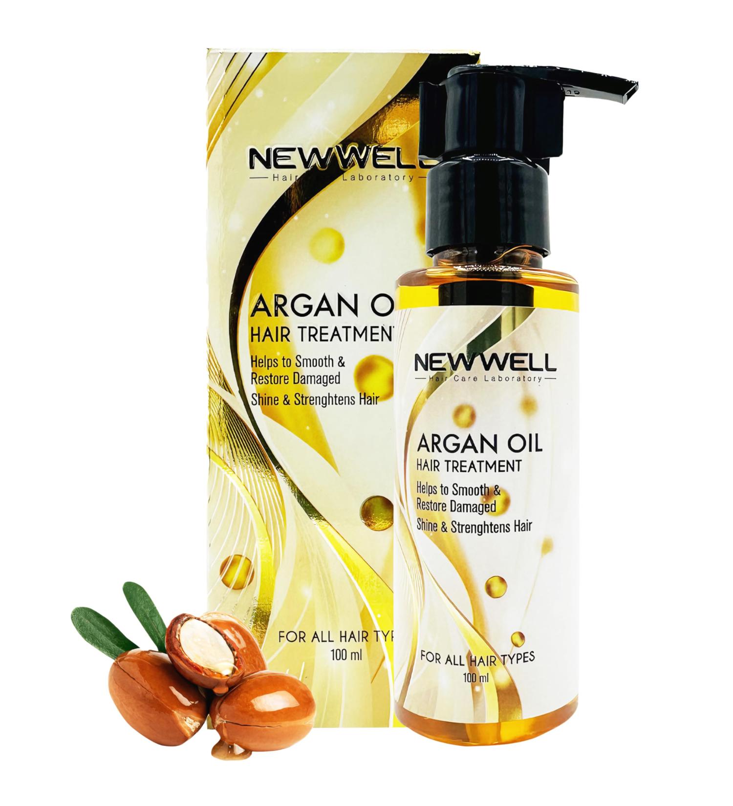 NEWELL Argan Oil for Hair Shine Strength & Suppleness Reduces Hair Breakage Vegan & Cruelty-Free Intensive Care for All Hair Types - Buy Online on GoSupps.com