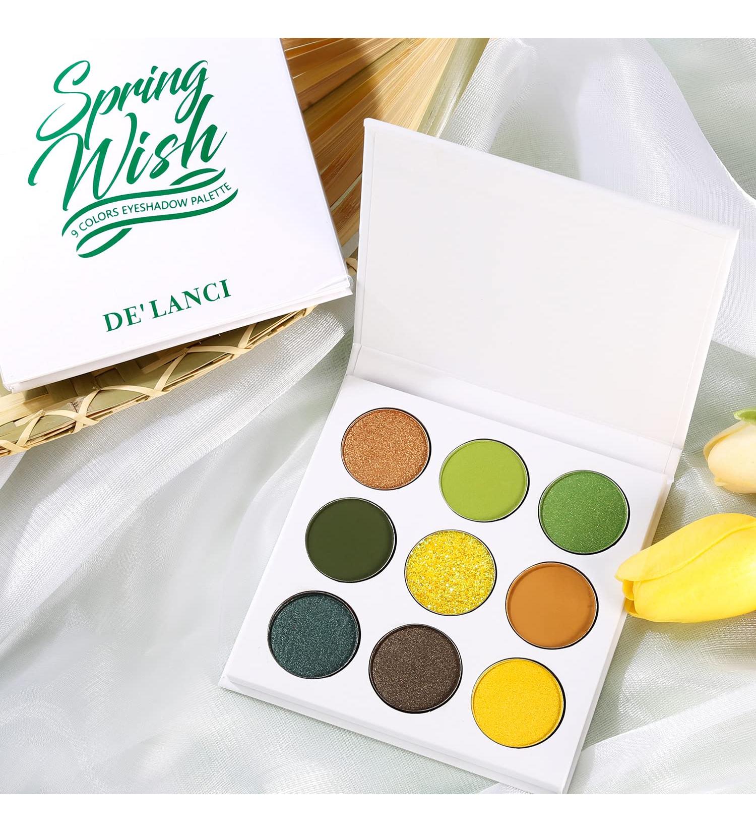 DE'LANCI 9 Color Green Eyeshadow Palette - Shimmer & Matte, Highly Pigmented & Long-Lasting - Buy Online on GoSupps.com