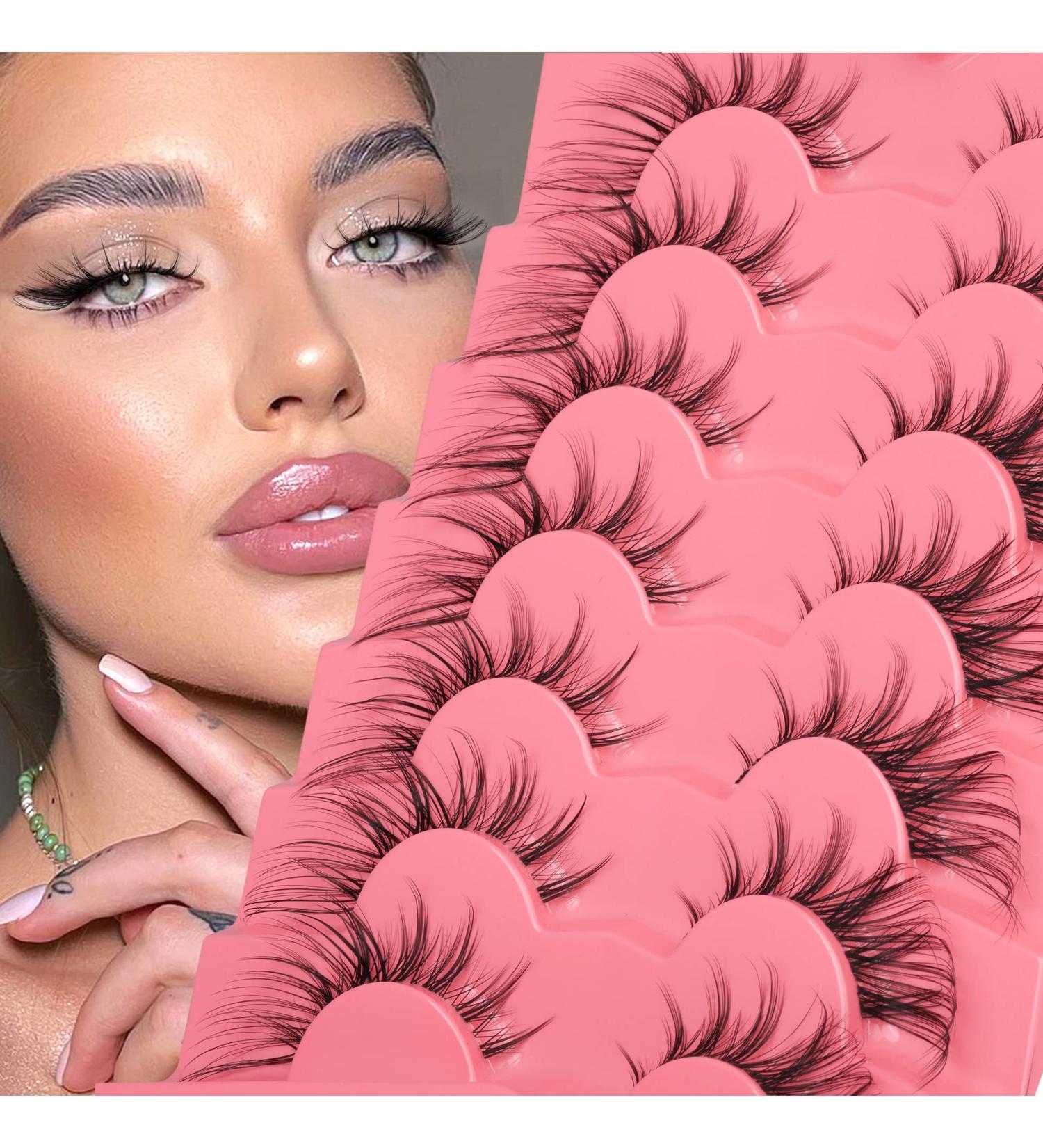 Newcally Manga Fox Eye False Mink Lashes - Spiky Cat Eye Cosplay Fake Eyelashes 7 Pairs - Buy Online on GoSupps.com
