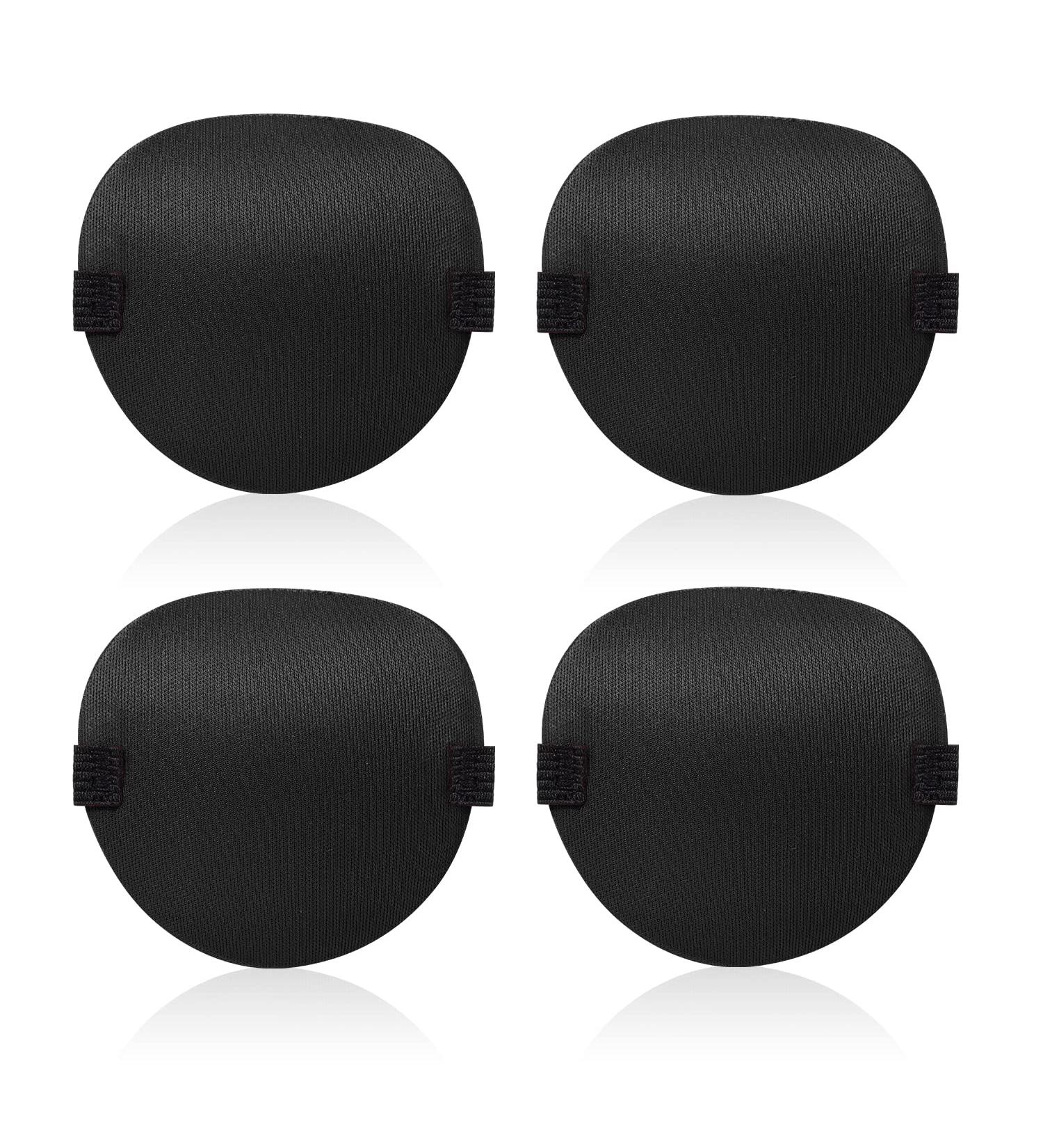 4pcs Soft 3D Adjustable Medical Eye Patches for Adults - Left & Right Eye - Strabismus Recovery - Black - Buy Online on GoSupps.com