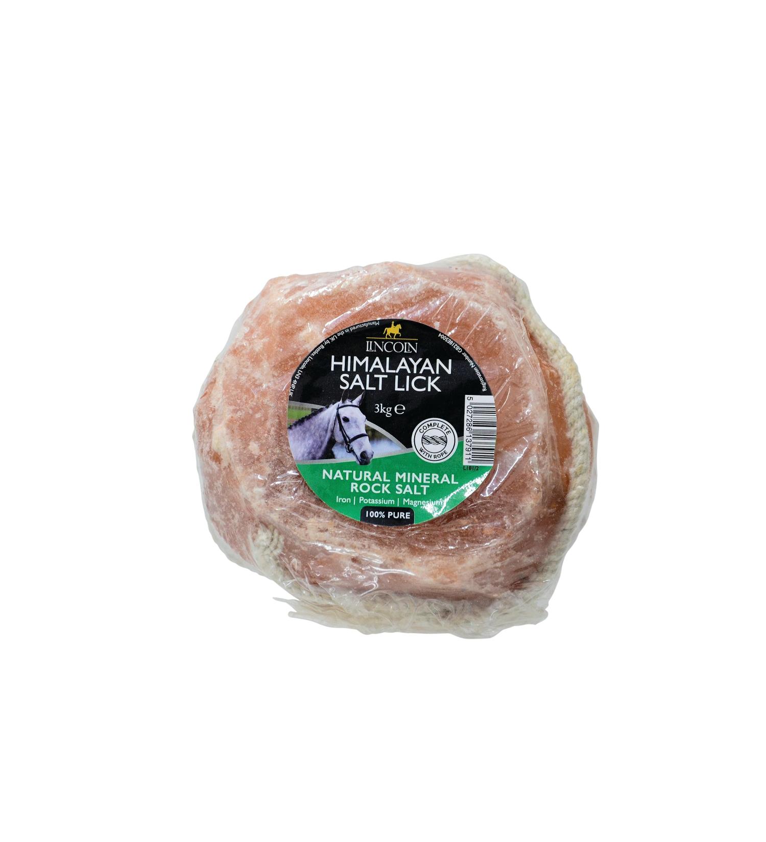 LINCOLN Himalayan Salt Lick Himalayan Salt Licks provide 100% pure natural rock salts - Complete with rope Size - 3kg