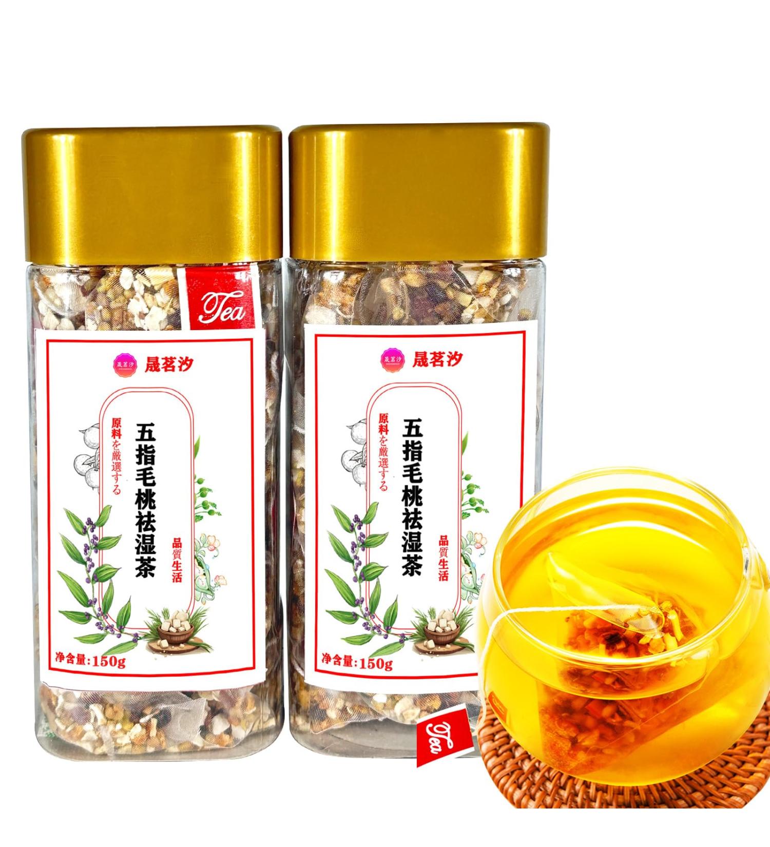 Five-finger Peach Dampness-removing Tea Bags 300g/10.58oz Dampness Clearing Herbal Tea Red Bean Coix Seed Tea Bags Gorgon Fruit Poria Cocos Tea Red Date Jujube Tea - Buy Online on GoSupps.com