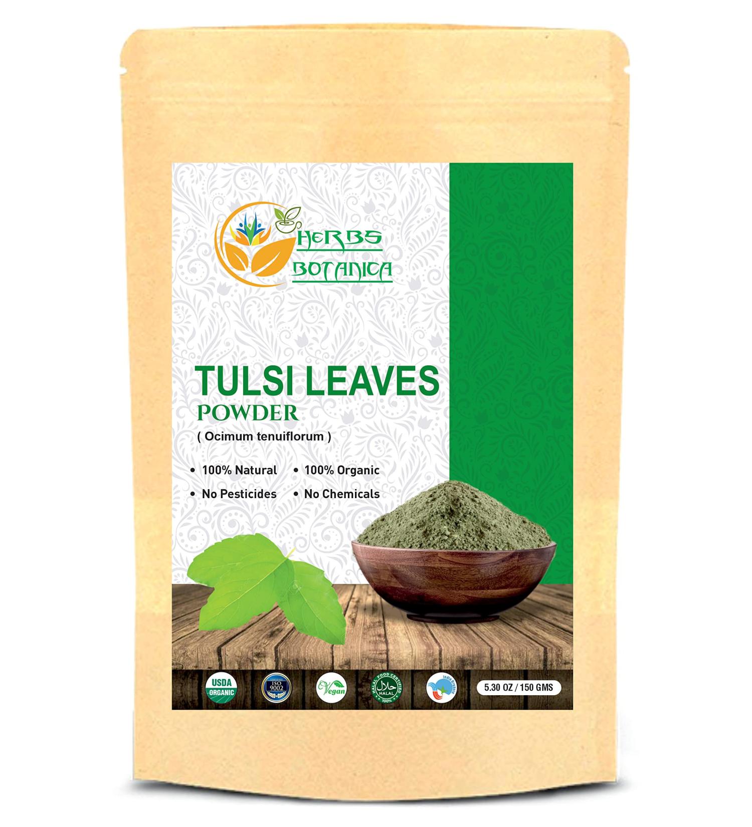 Herbs Botanica Tulsi Powder 5.3 Oz | Holy Basil Ocimum Sanctum | Indian Qasil Leaf Cleanse - Buy Online on GoSupps.com