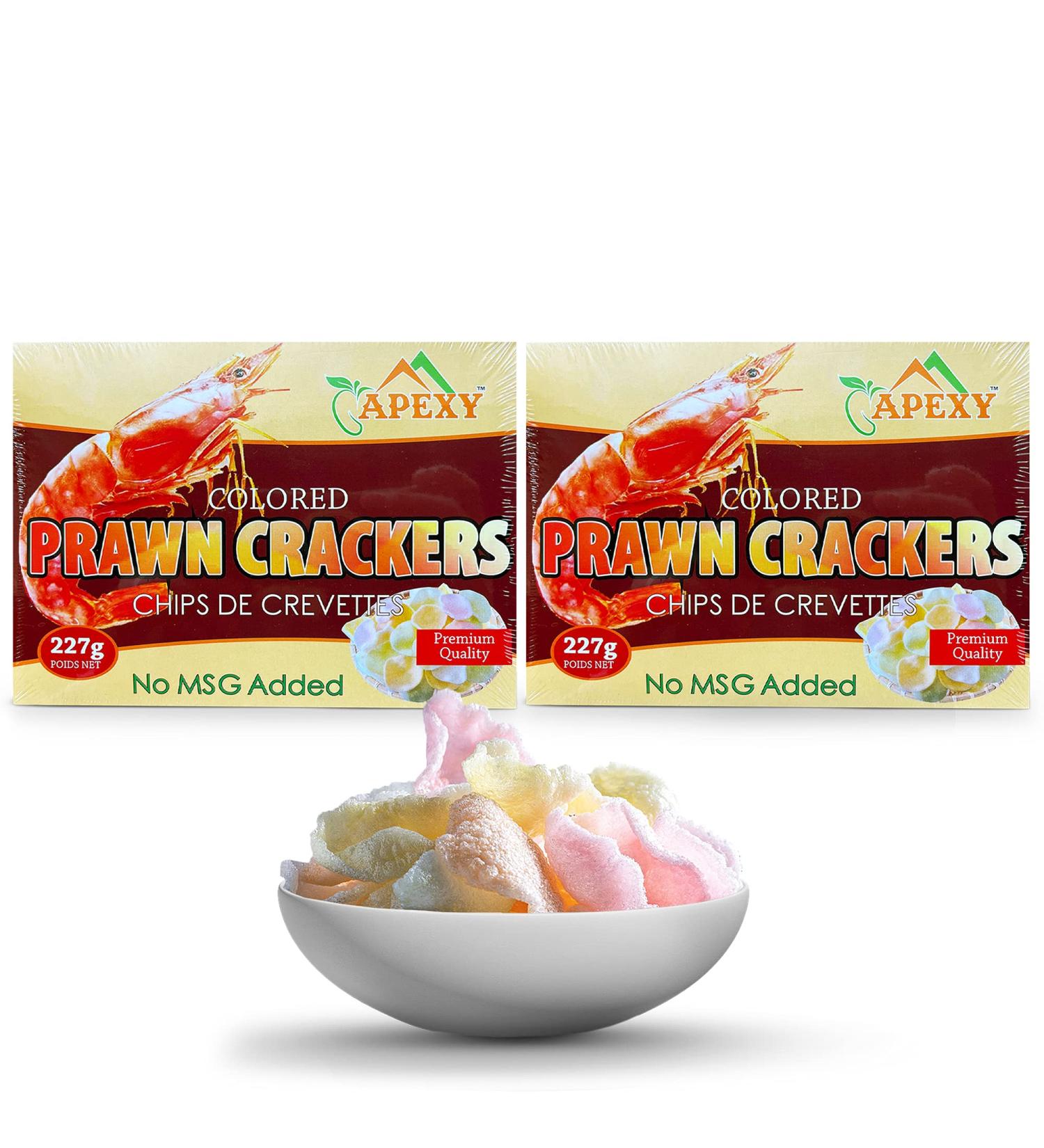 APEXY Authentic Prawn Crackers | Uncooked, Crispy Shrimp Chips for Parties | No MSG | Cook & Serve | 8 oz Pack of 2 - Buy Online on GoSupps.com