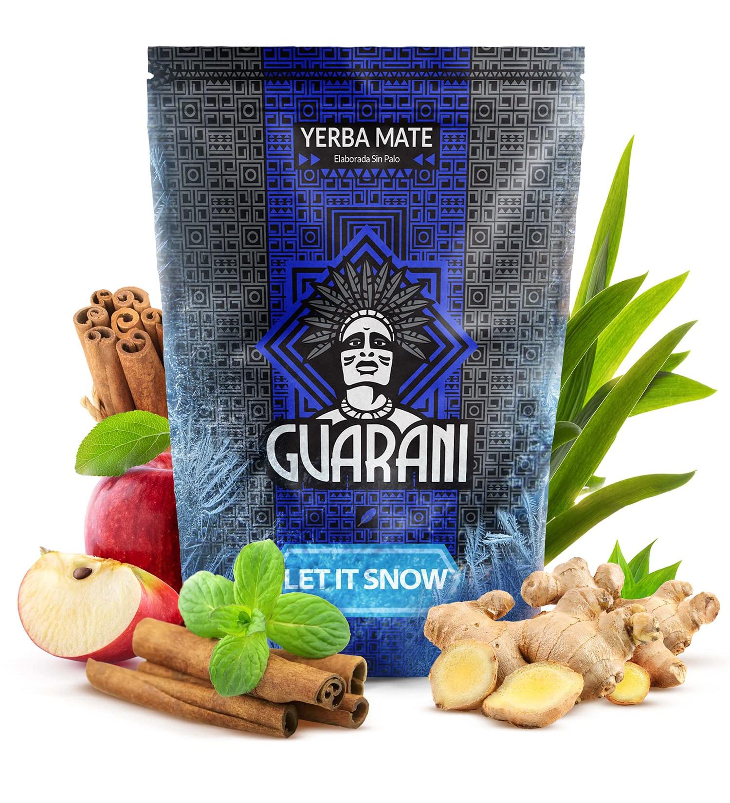 Guarani Let It Snow 0 4 kg | Yerba mat r chauffant 400 g | dition limit e | Ar me pic | Puissance de stimulation naturelle | Th yerba mate de Paraguay - Buy Online on GoSupps.com