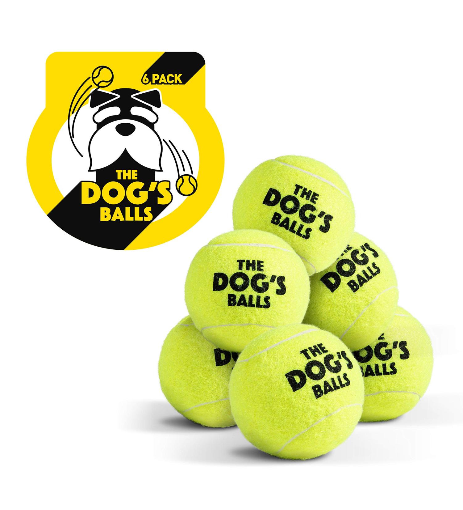 The Dog's Balls Dog Tennis Balls 6-Pack Yellow Dog Toy Strong Dog & Puppy Tennis Ball 6 Medium Balls Yellow - Buy Online on GoSupps.com