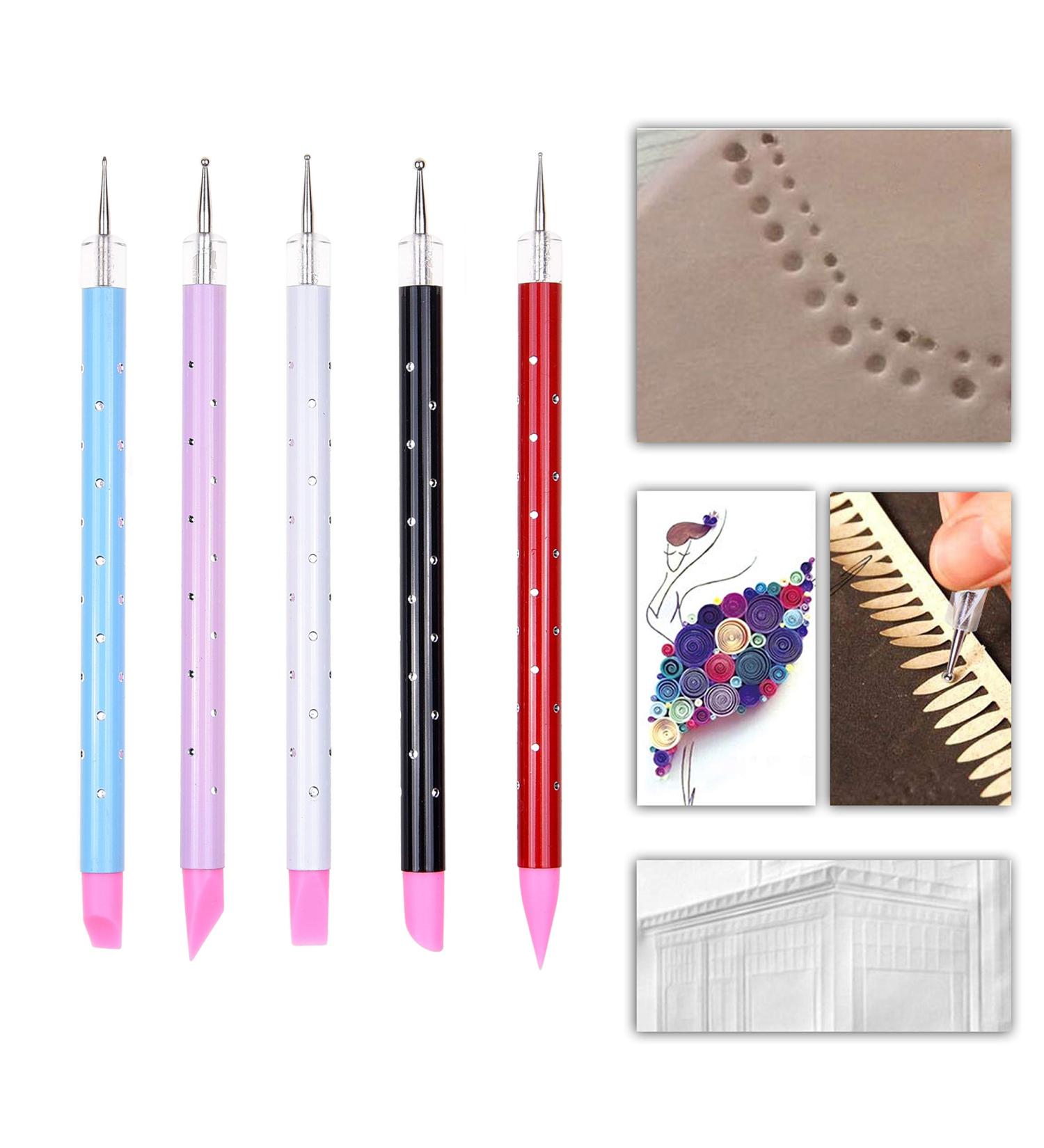 Silicone Dual Head UV Gel Nail Art Dotting Tools - Double Ended Sculpting & Dotting Pen - Buy Online on GoSupps.com