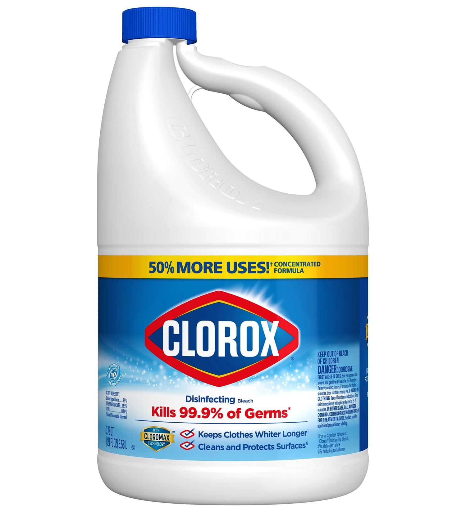 Clorox Disinfecting Bleach Regular - 121 fl oz - Powerful Household Cleaner - Buy Online on GoSupps.com