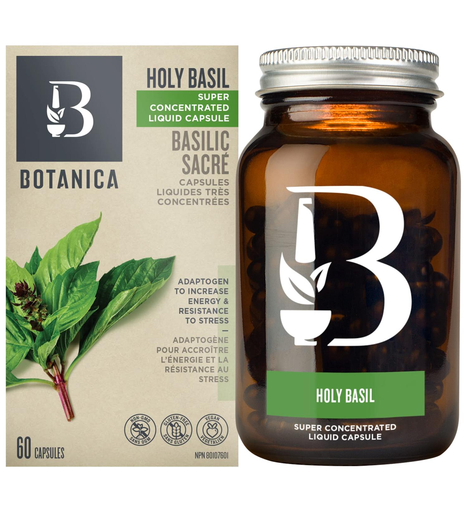 Botanica Holy Basil Liquid Capsules Helps Increase Energy & Reduce Stress Antioxidant Properties Whole Herb Formula Non-GMO Vegan and Gluten Free 60 Capsules (30 Servings) Holy Basil 60 count (Pack of 1) - Buy Online on GoSupps.com