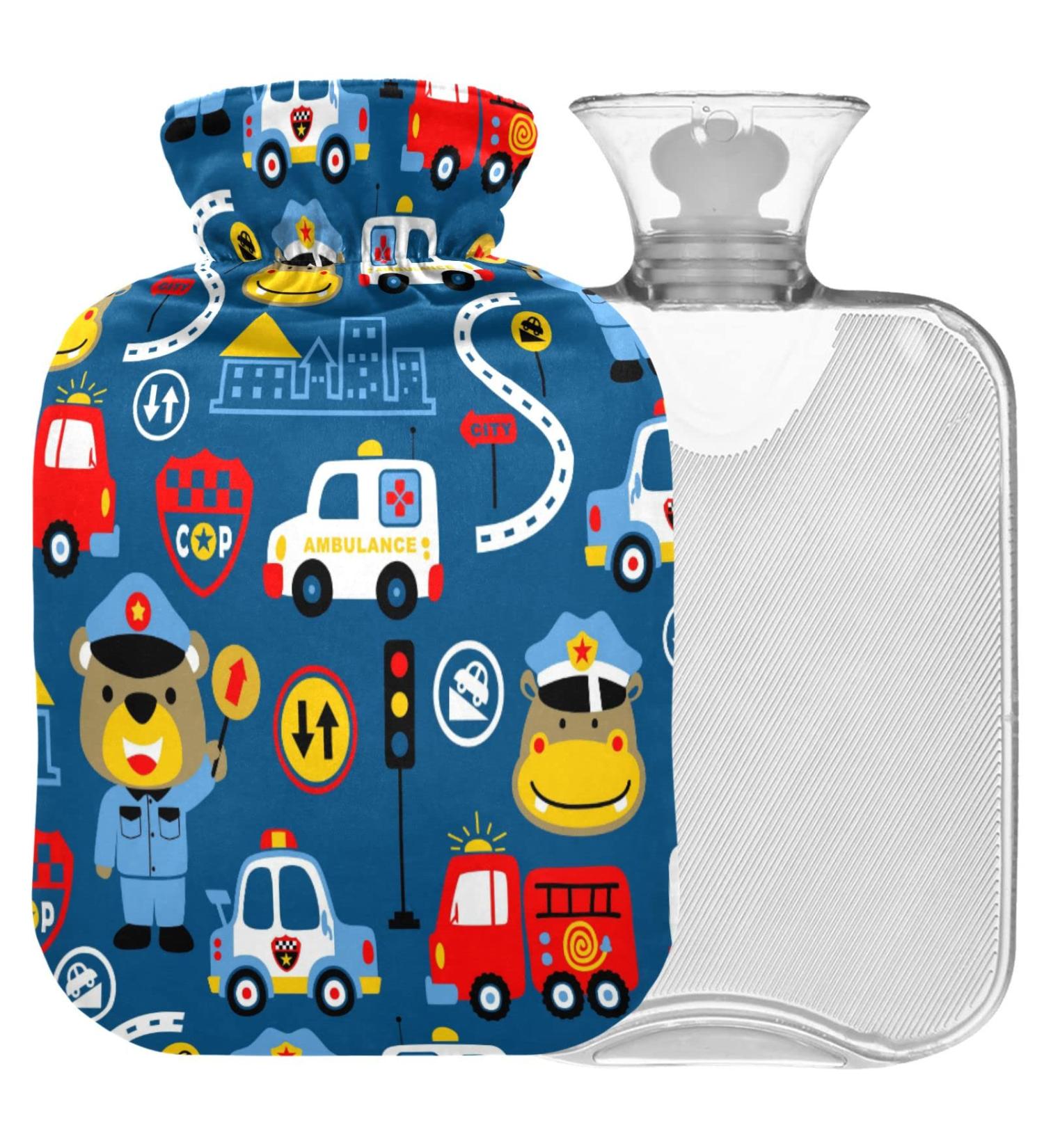 NAANLE Cartoon Bear 1L Heat Bottle - Transparent Hot Water Bottle for Bed | Hand & Foot Warmer | Pain Relief & Cold Therapy - Buy Online on GoSupps.com