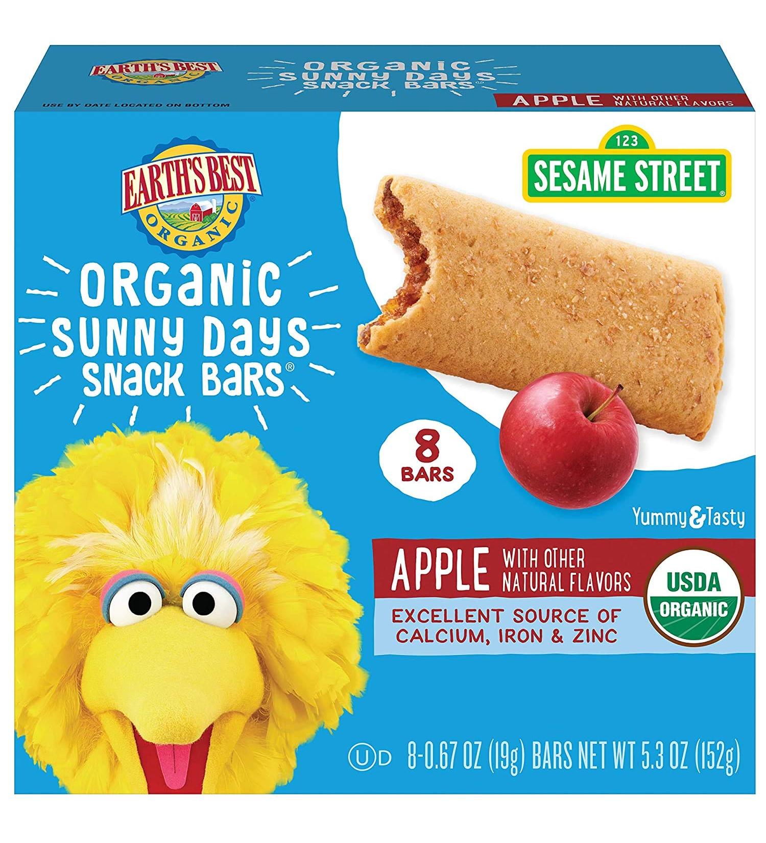 Earth's Best Sunny Days Apple Snack Bars - 8 Pack (0.67 oz Each) | Healthy Treats - Buy Online on GoSupps.com