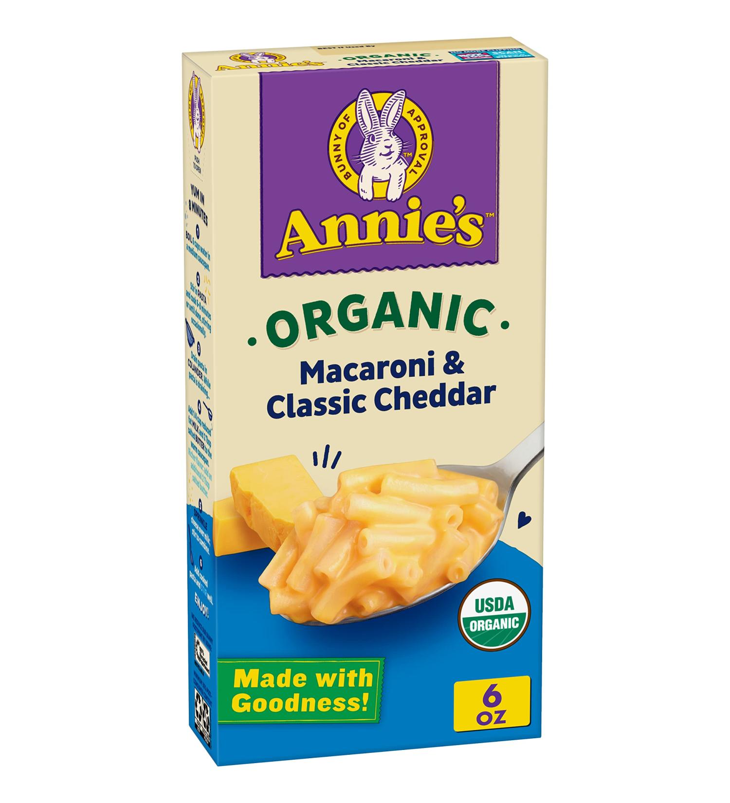 Annie's Classic Cheddar Organic Mac and Cheese Dinner - Kids' Favorite! 6 OZ (Pack of 12) - Buy Online on GoSupps.com
